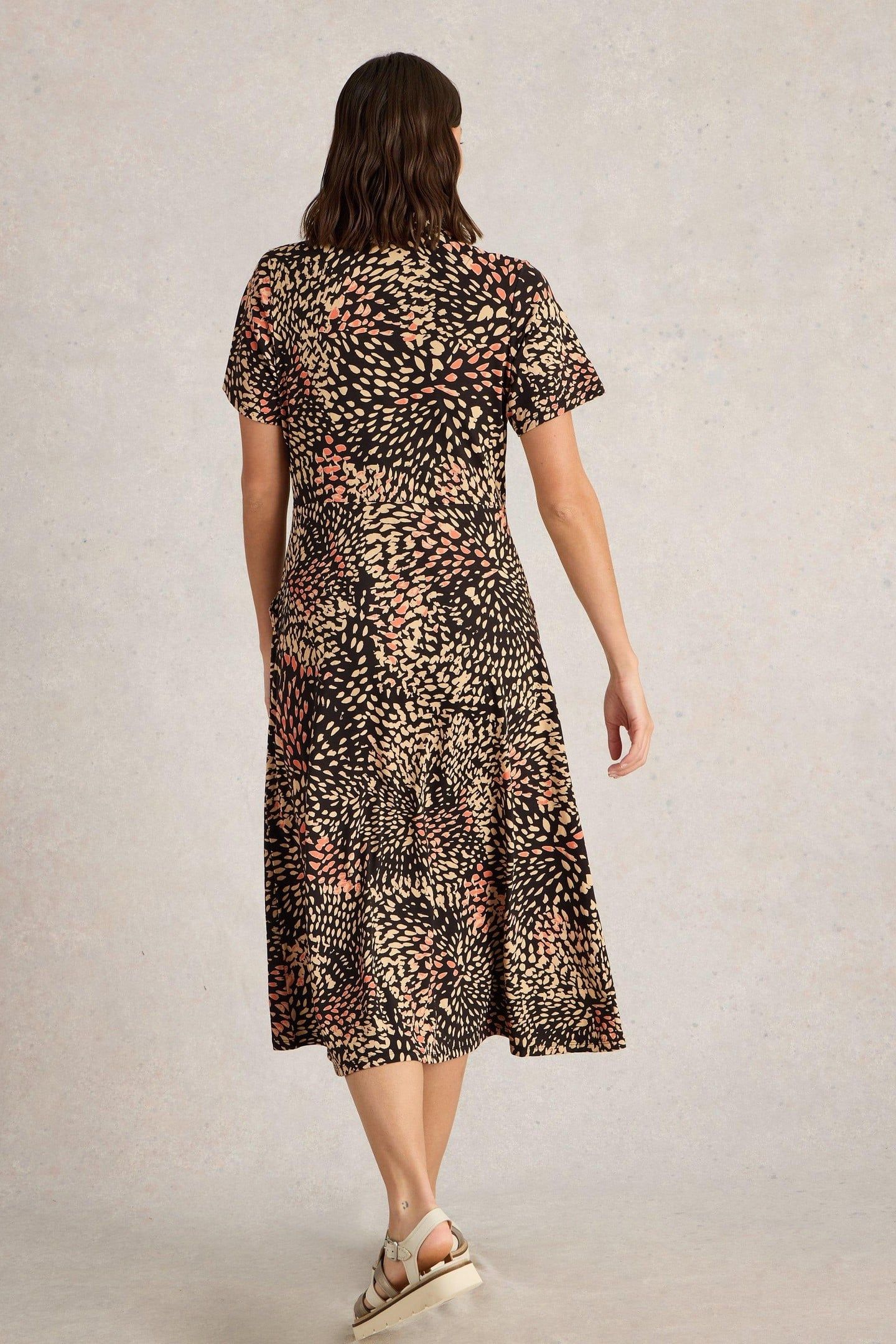 RUA JERSEY SHIRT DRESS BLACK PRINT 2