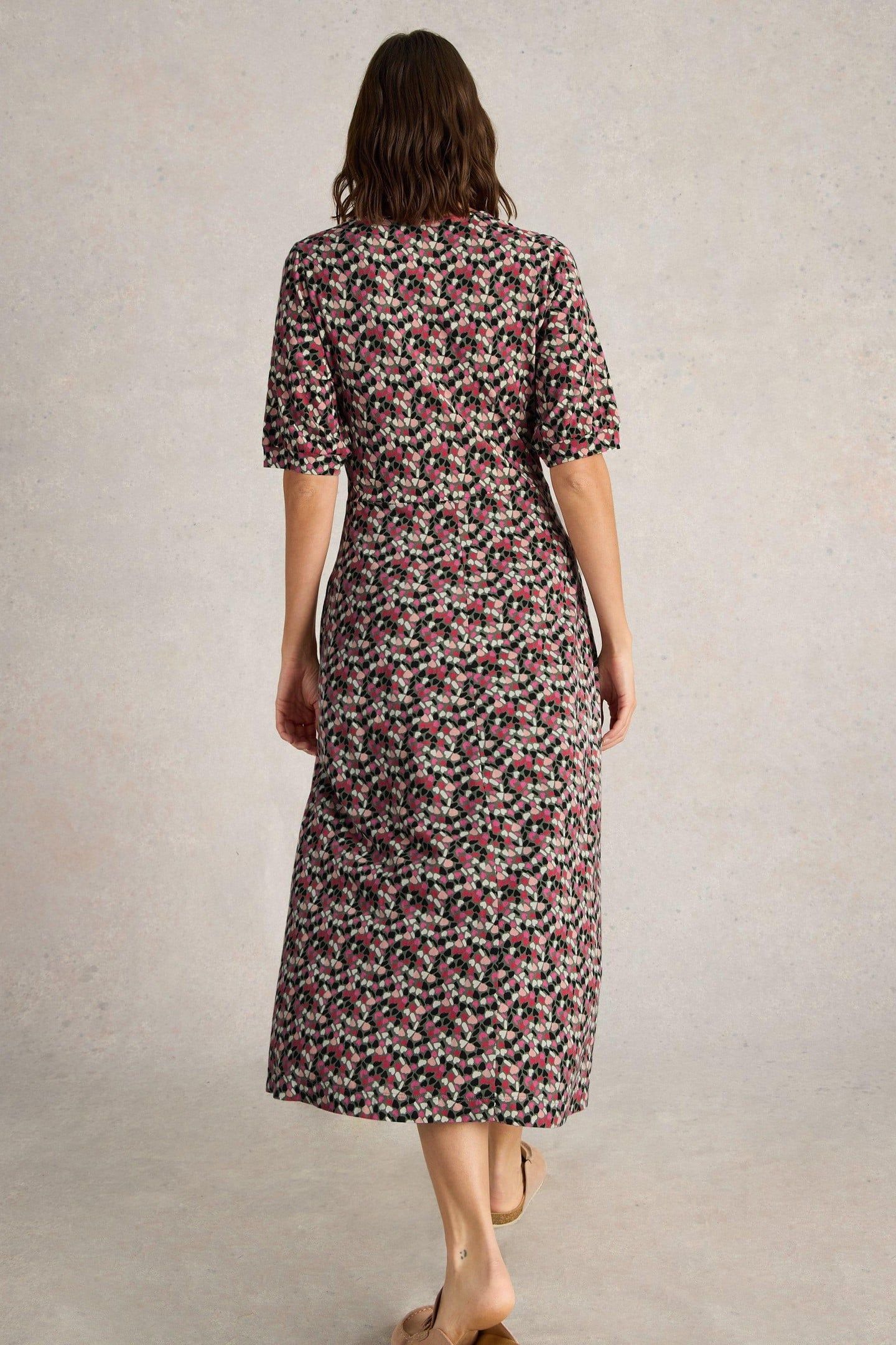 MEGAN JERSEY DRESS GREEN MULTI 2