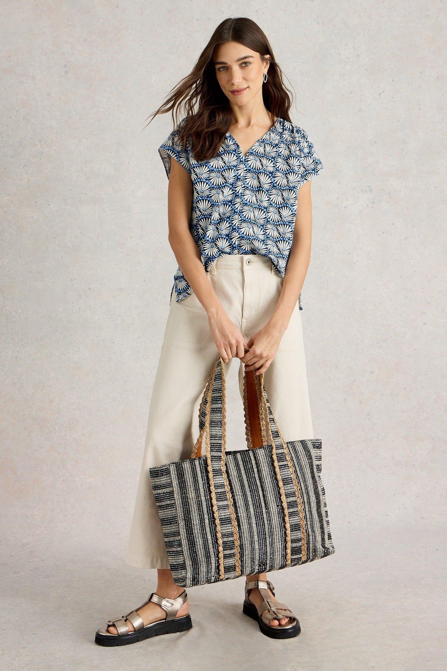 RAE ORGANIC COTTON TOP BLUE PRINT 1