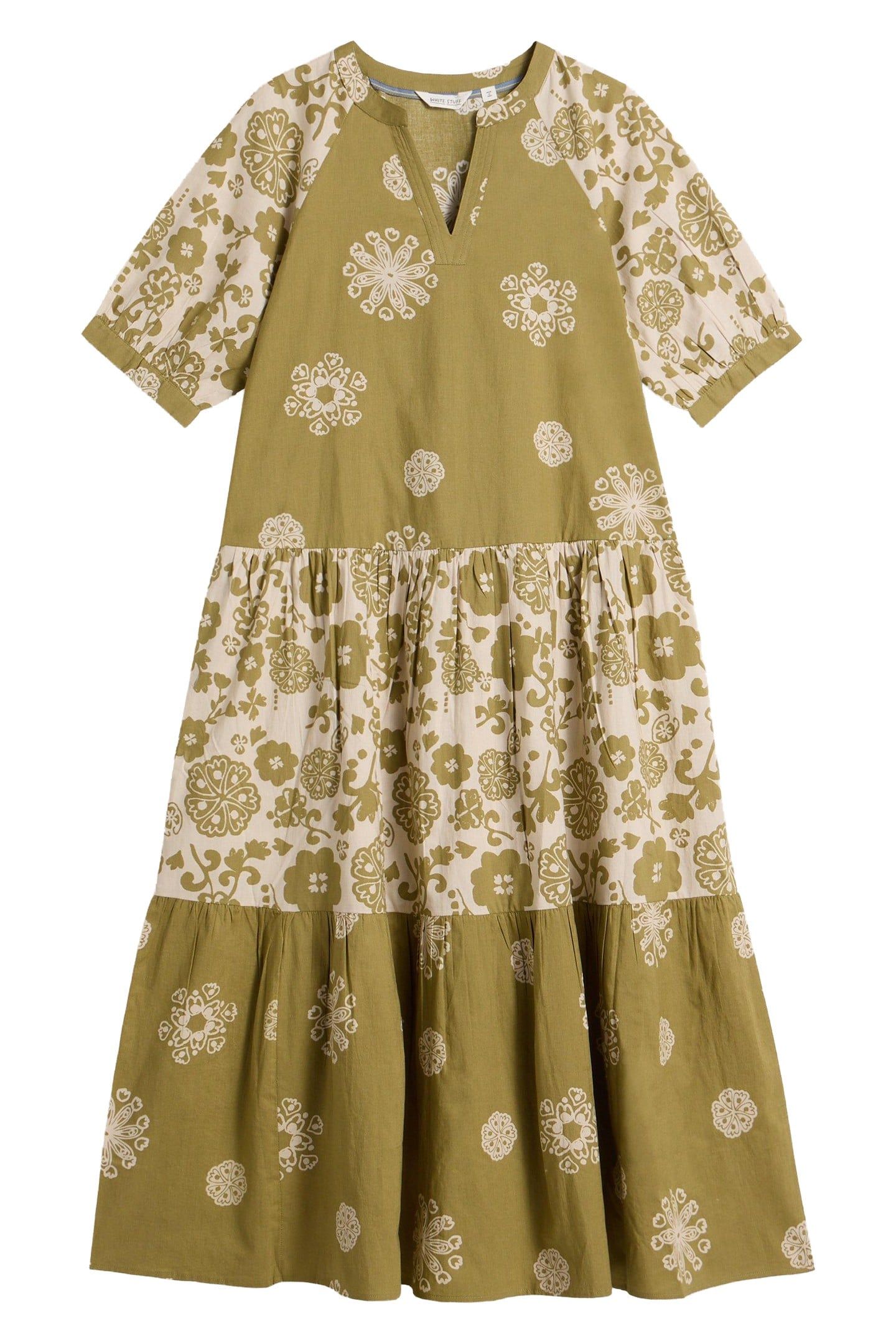 EVA MIXED PRINT DRESS GREEN PRINT 3