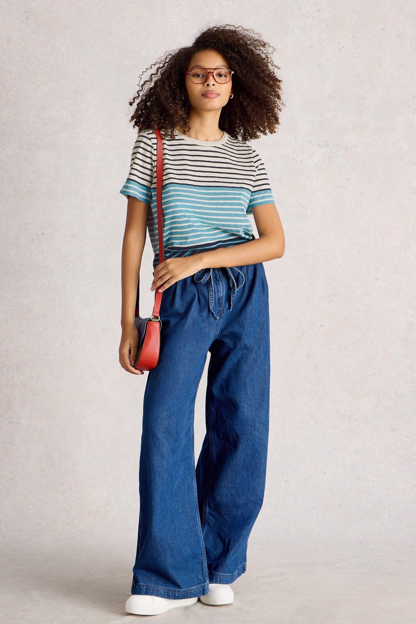 CLARA STRIPE SS TEE BLUE MULTI 1