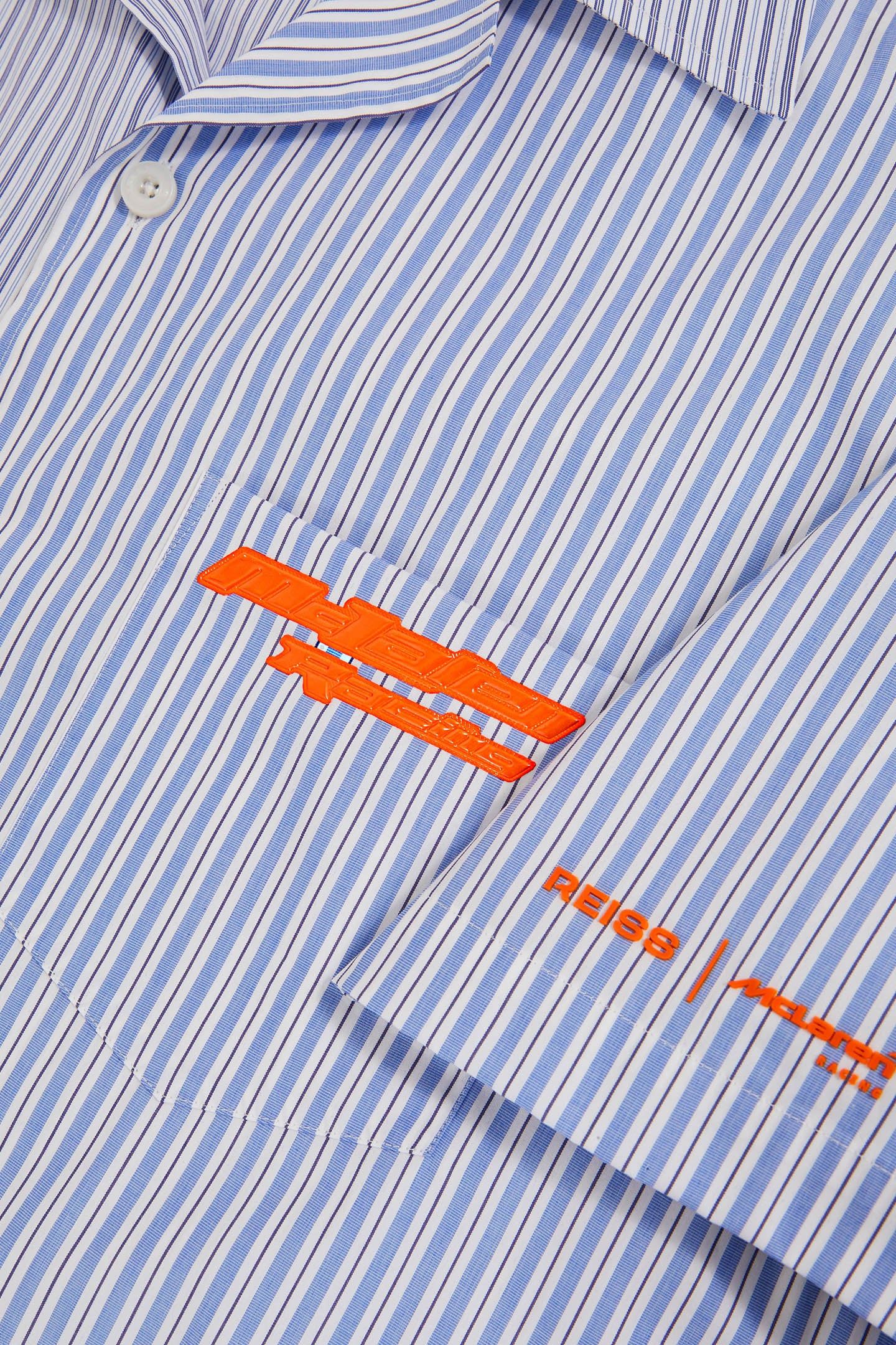 SS STRIPE POPLIN CUBAN SHIRT SOFT BLUE/WHITE 6