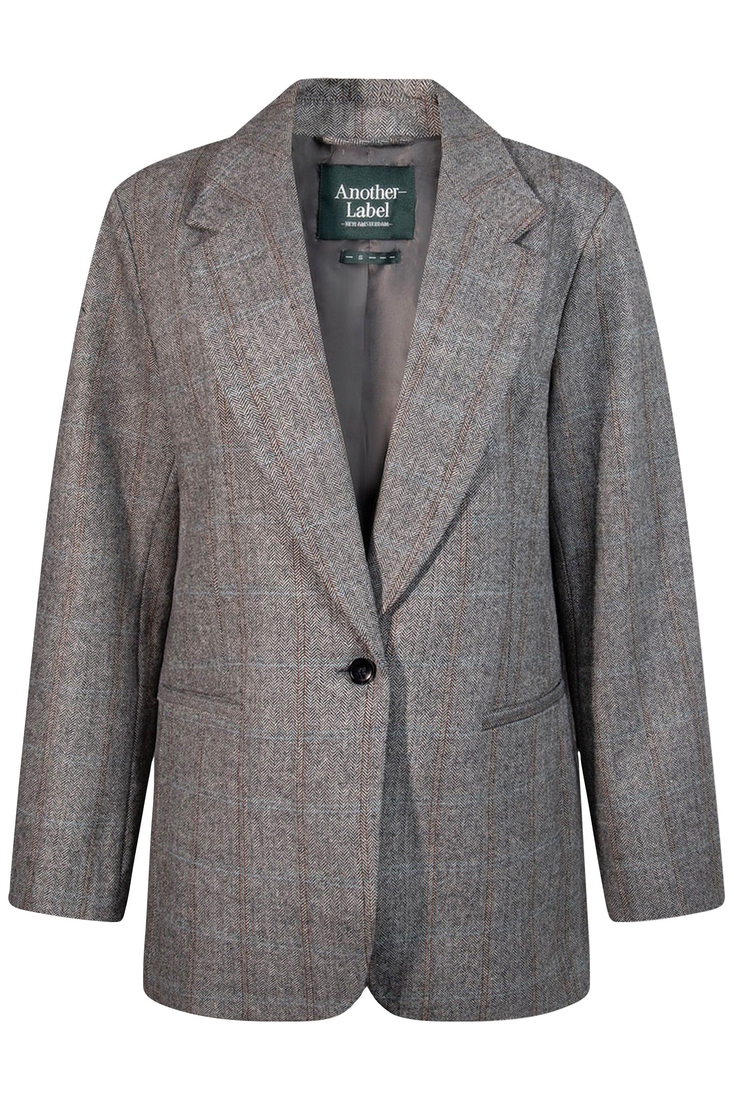NOWIE CHECK BLAZER LONG SLEEVE DARK GREY CHECK 2