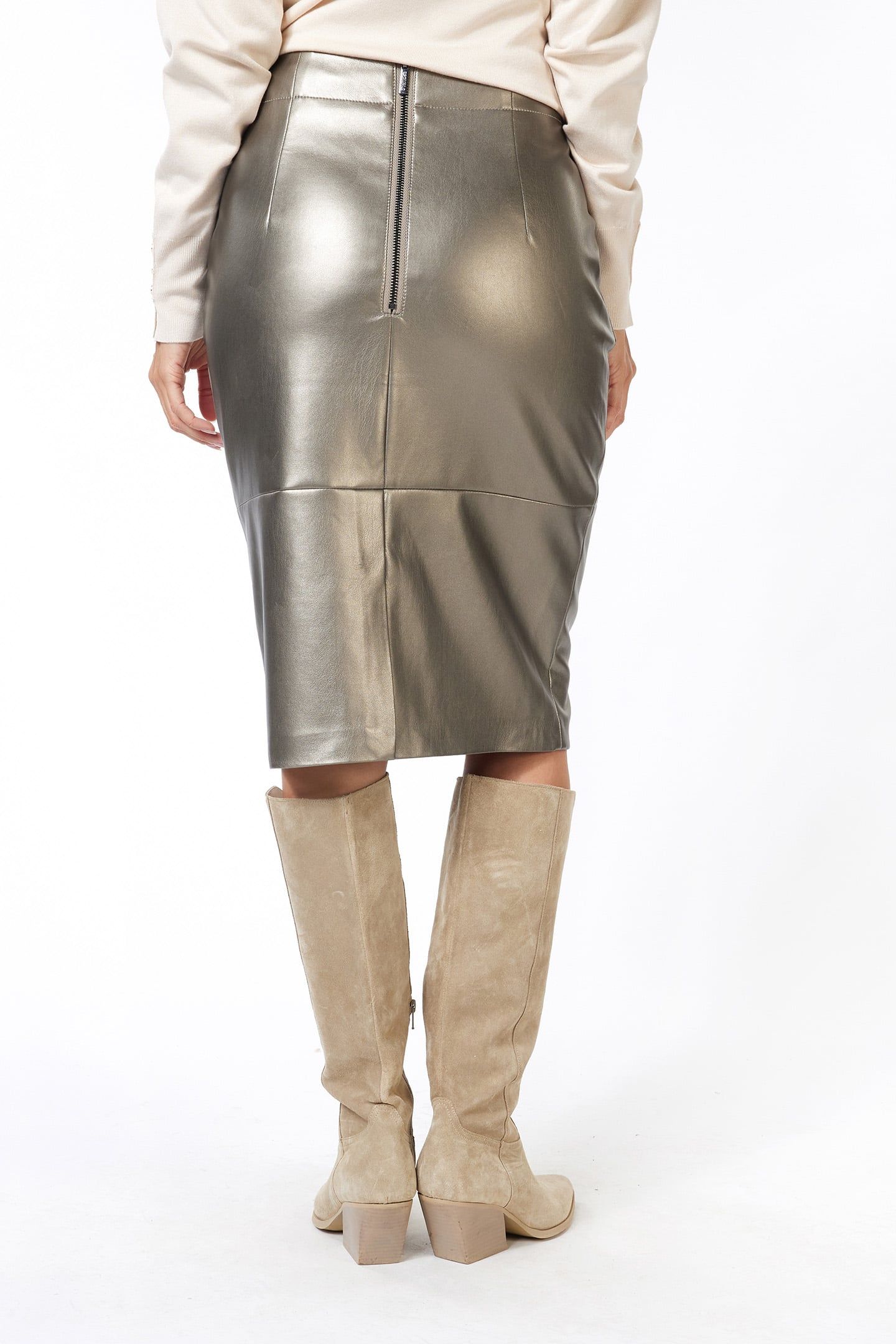 SKIRT PENCIL PU SOFT GOLD 3