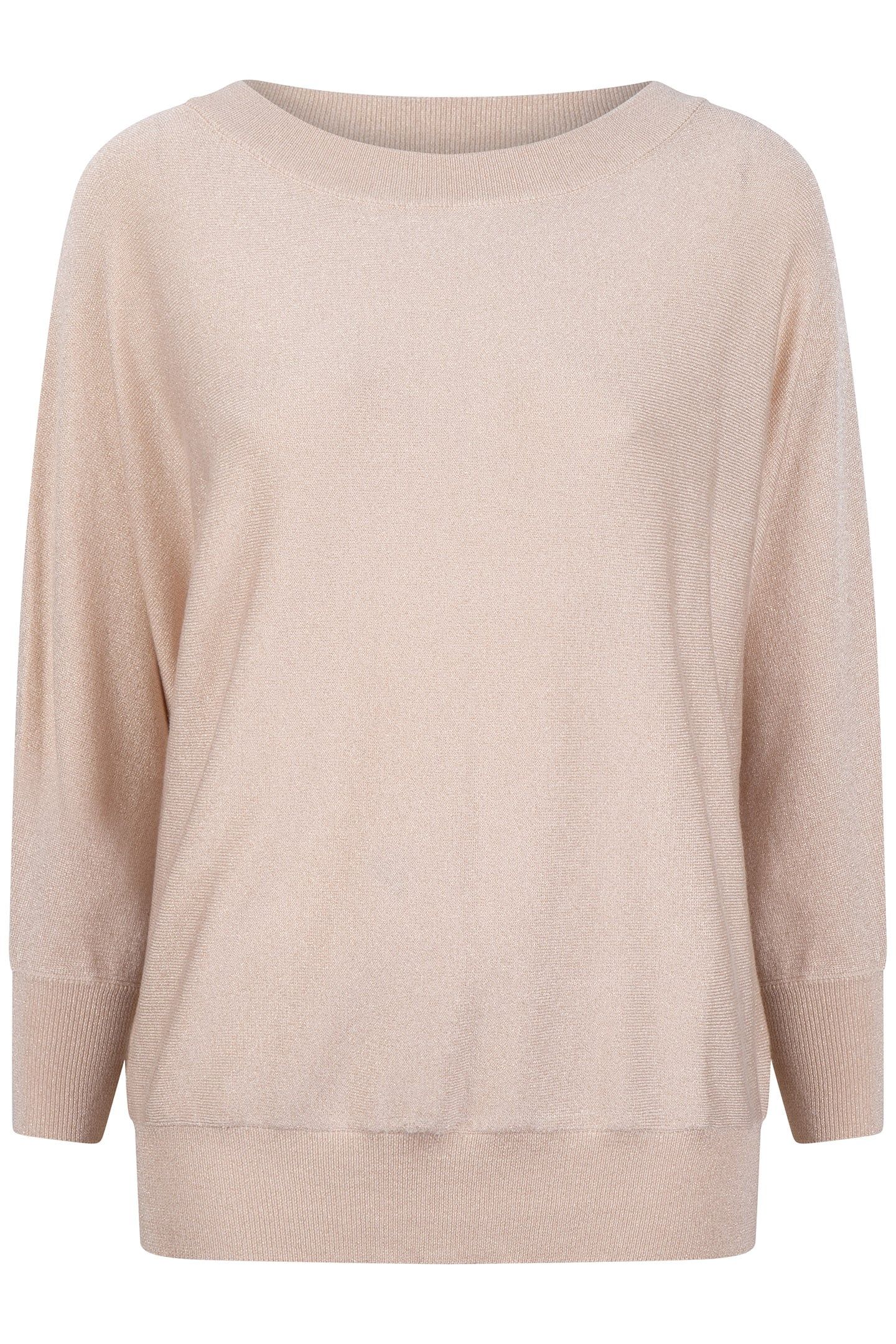 SWEATER BATWING LUREX LIGHT SAND 5