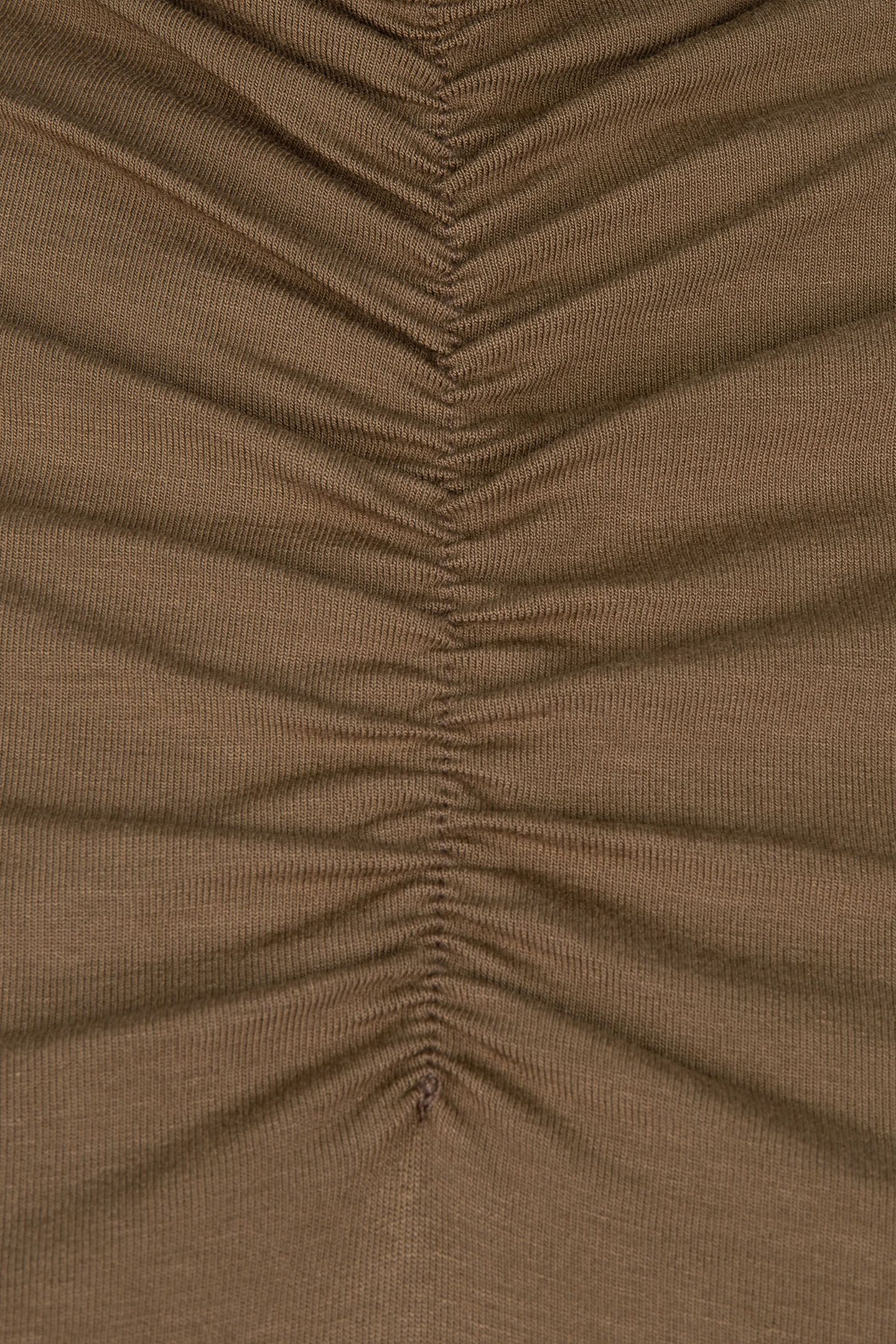 TOP SMOCKED NECKLINE SOLID SJ ARMY GREEN 5
