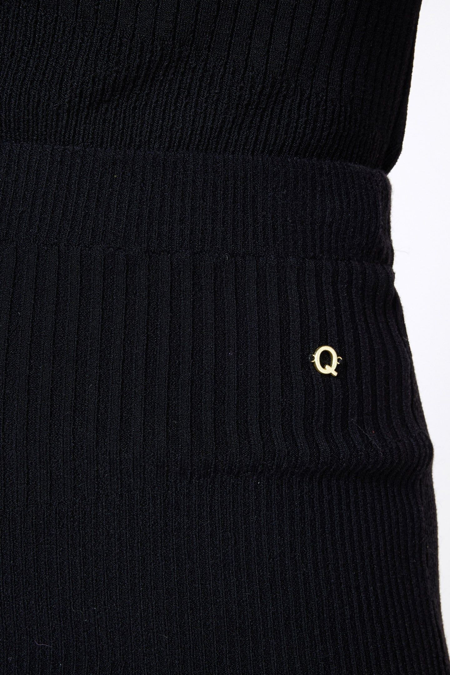 SKIRT KNITTED MIXED RIB BLACK 6