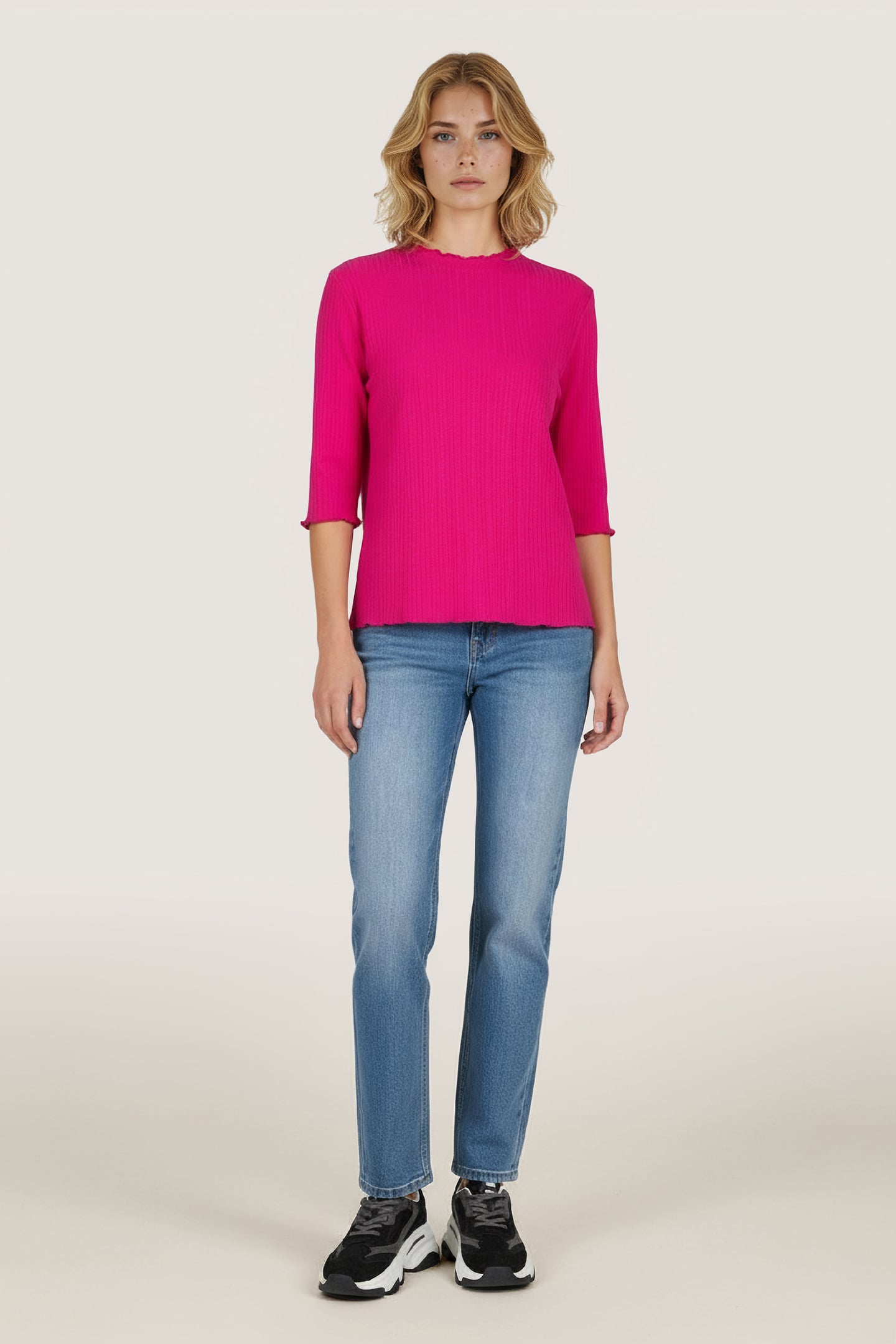 TOP IRREGULAR RIB FUCHSIA 2