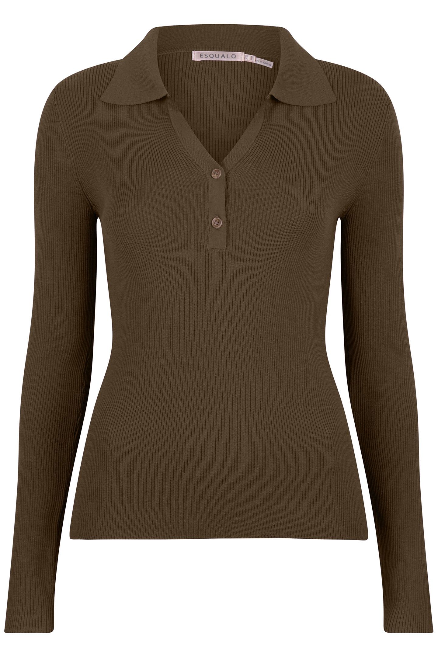 SWEATER POLO COLLAR LONG SLVE ARMY GREEN 3