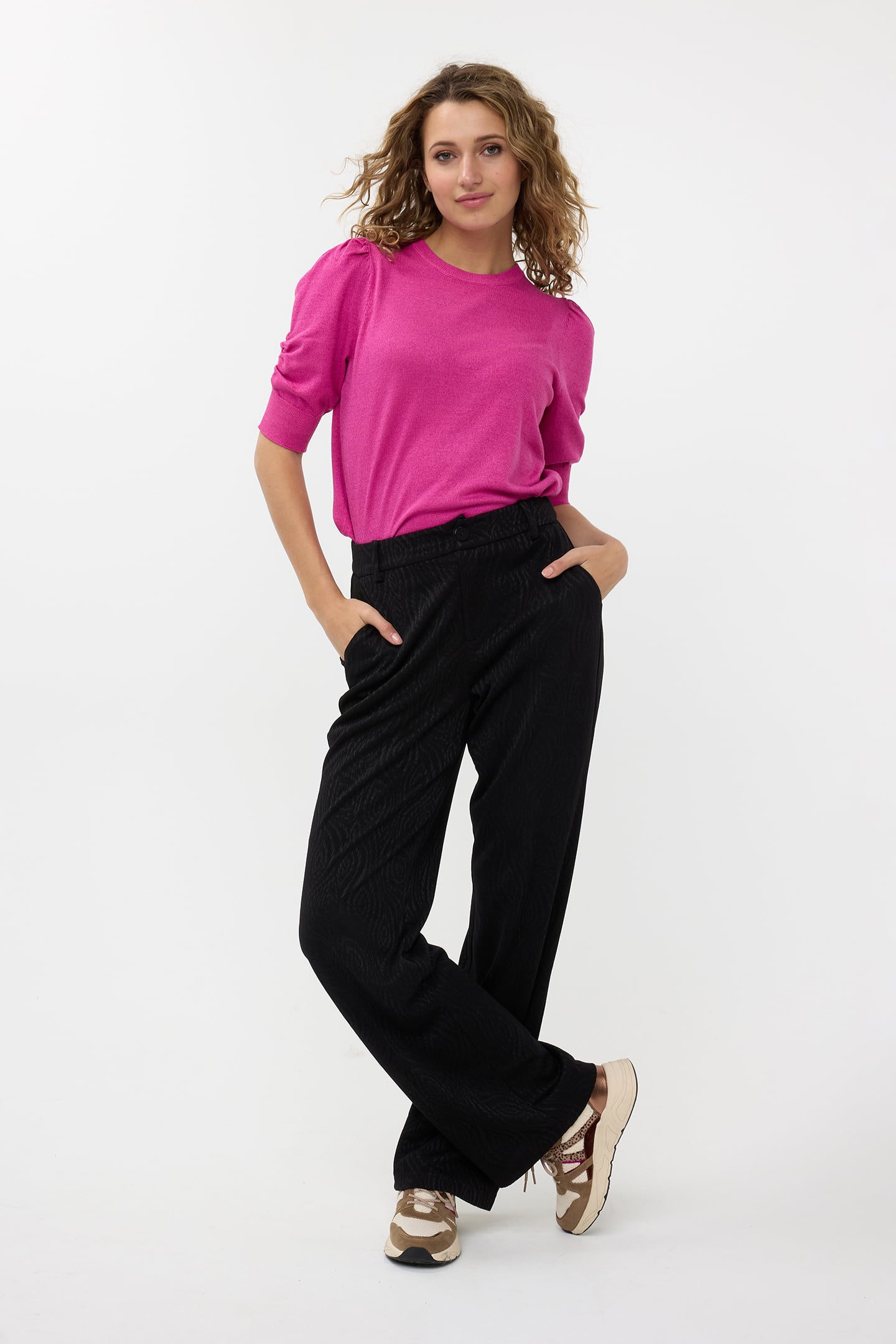 TROUSERS JACQUARD STRETCH BLACK 3