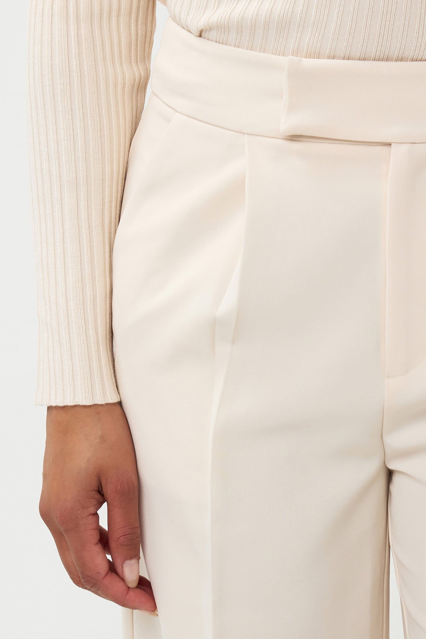TROUSERS HIGH WAIST WIDE CITY BEIGE 7