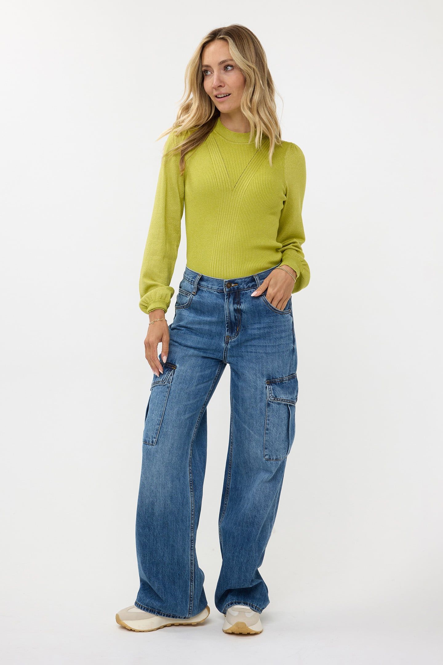 TROUSERS JEANS CARGO WIDE LEG JEANS BLUE 3