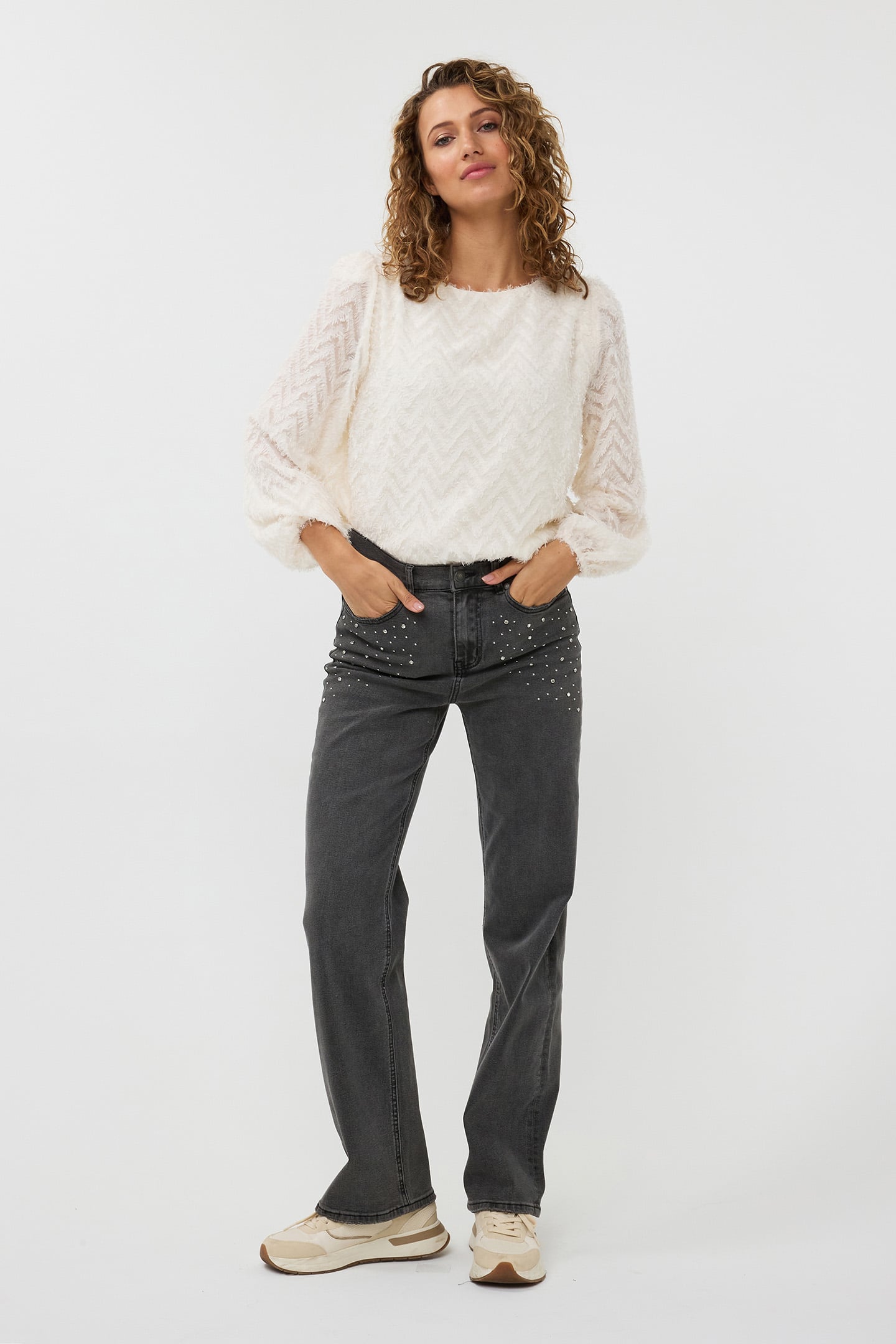 TROUSERS JEANS EMBELLISHMENT BLACK 2