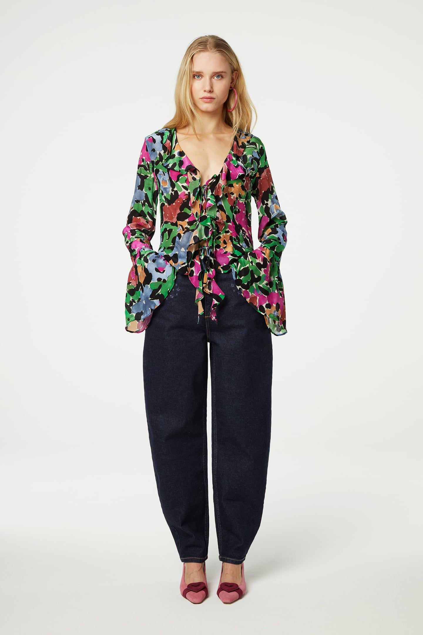 BRITNEY BLOUSE BLACK/VINTAGE ROSE 2