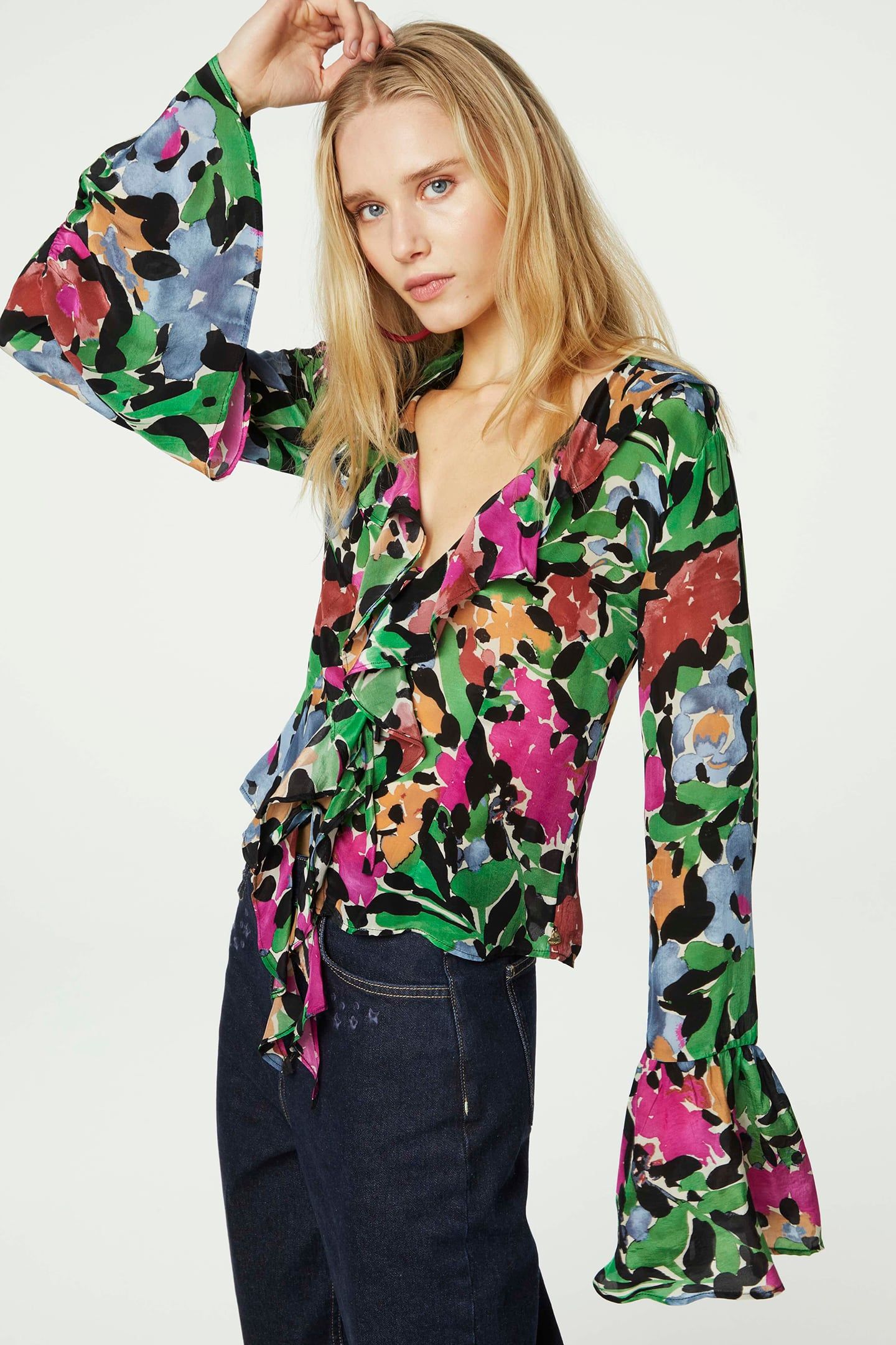 BRITNEY BLOUSE BLACK/VINTAGE ROSE 1
