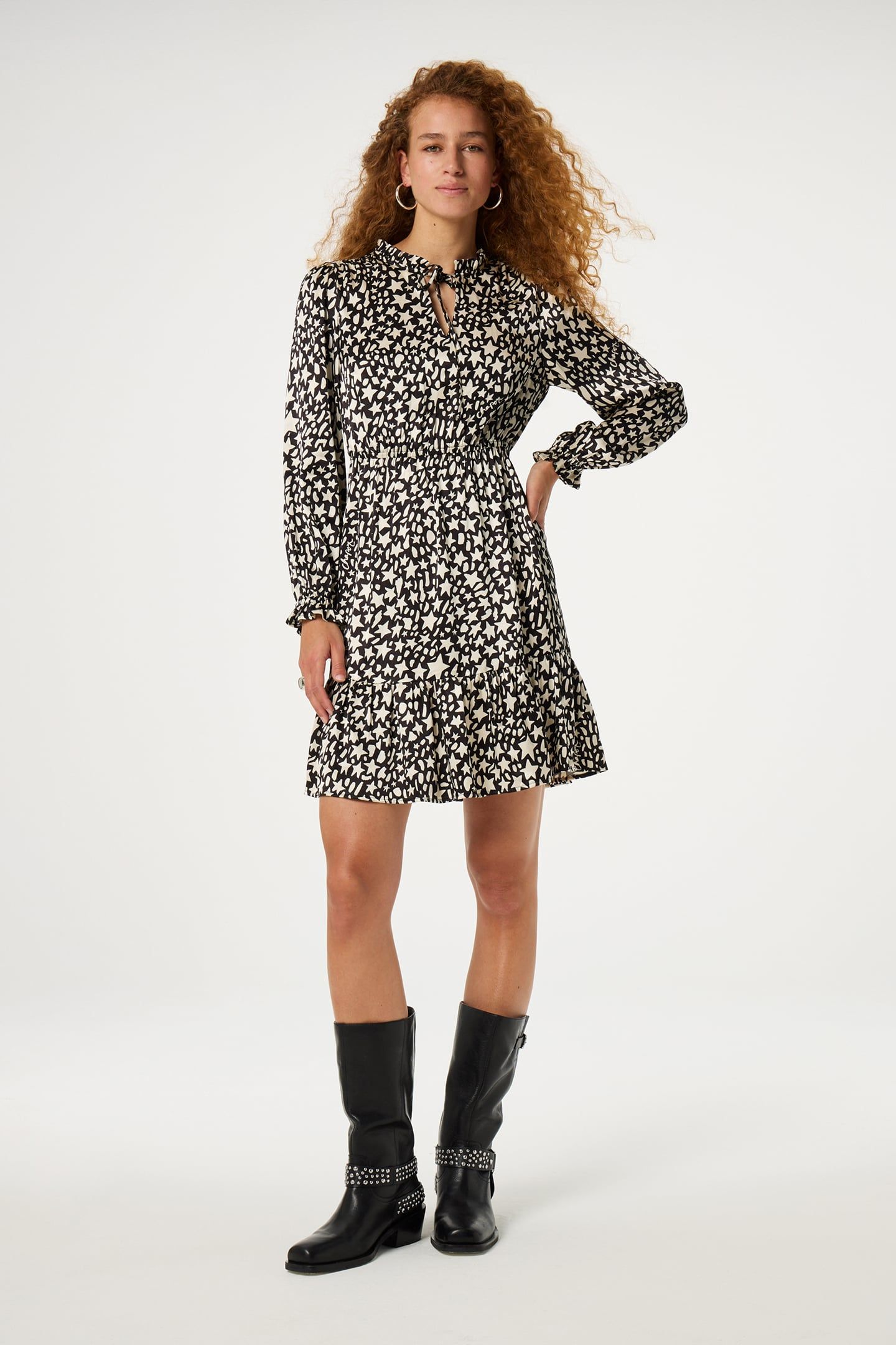 DOROTHY DRESS BLACK/CREME BRULEE 1
