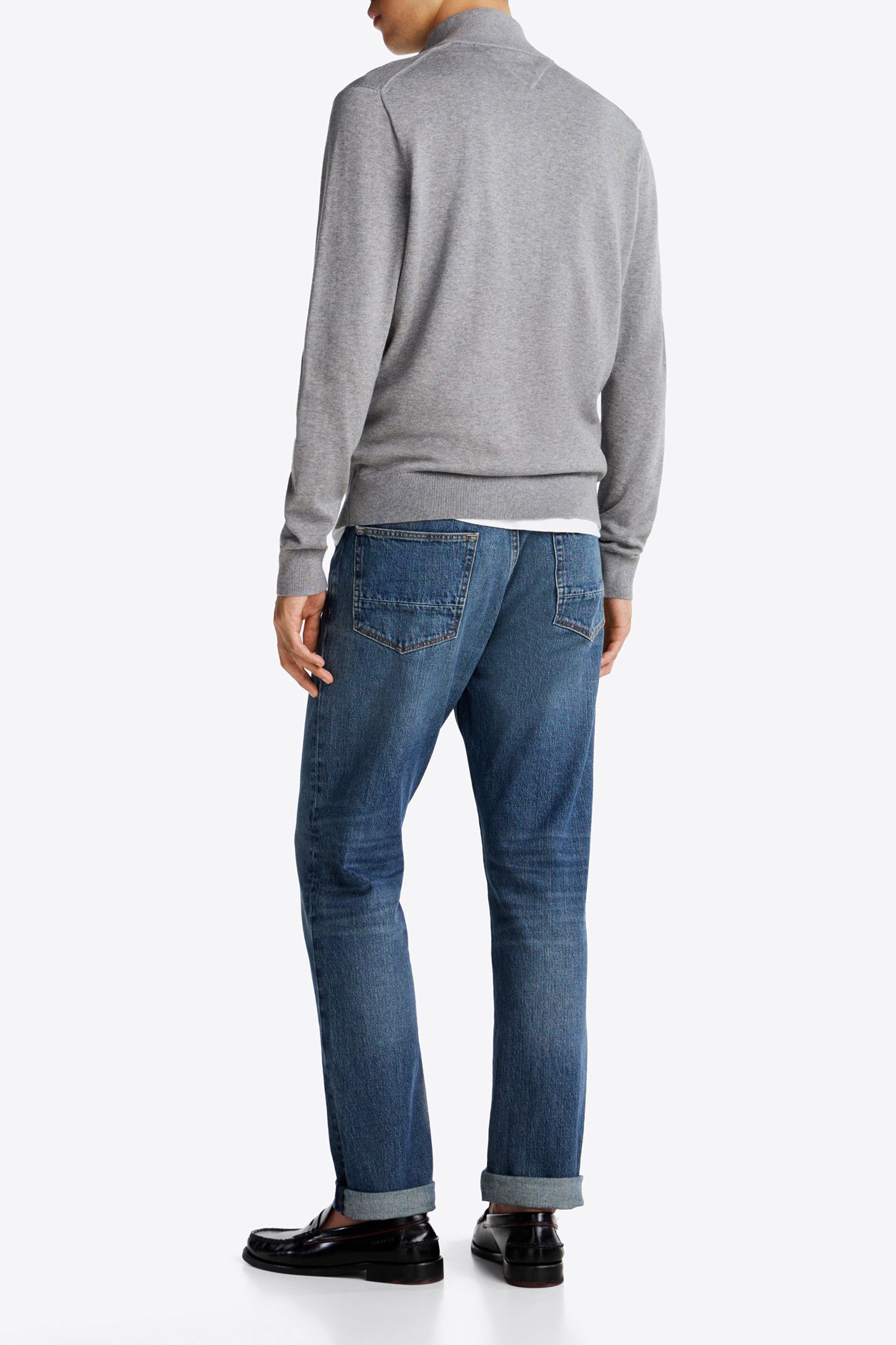 ESSENTIAL COTTON ZIP JUMPER MEDIUM GREY HEATHER 3