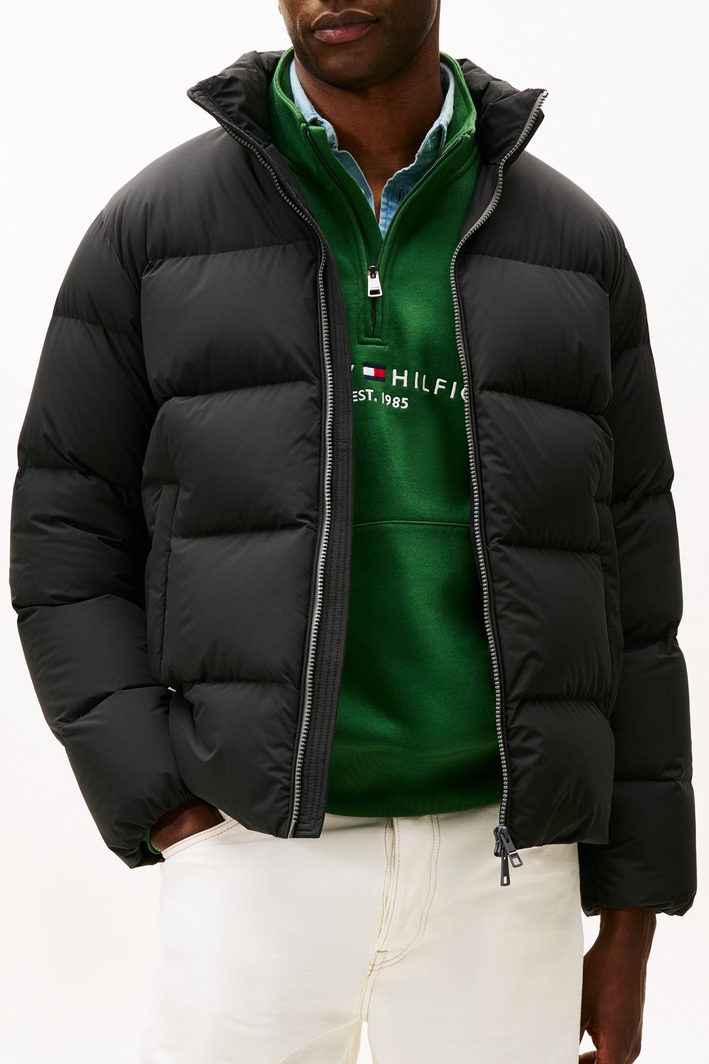 DOWN STAND PUFFER JACKET BLACK 4