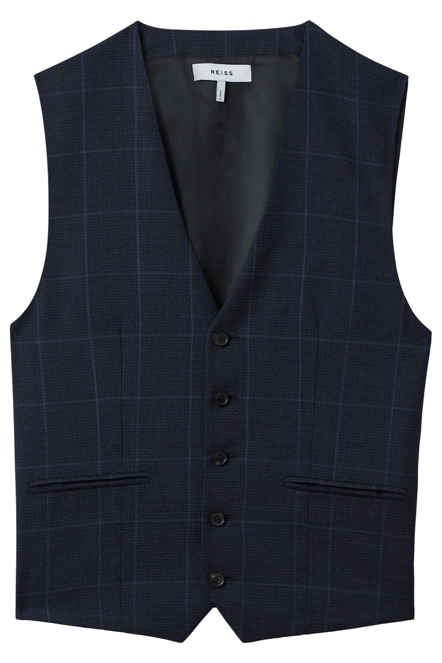 WINDOWPANE HORSESHOE WAISTCOAT NAVY 4
