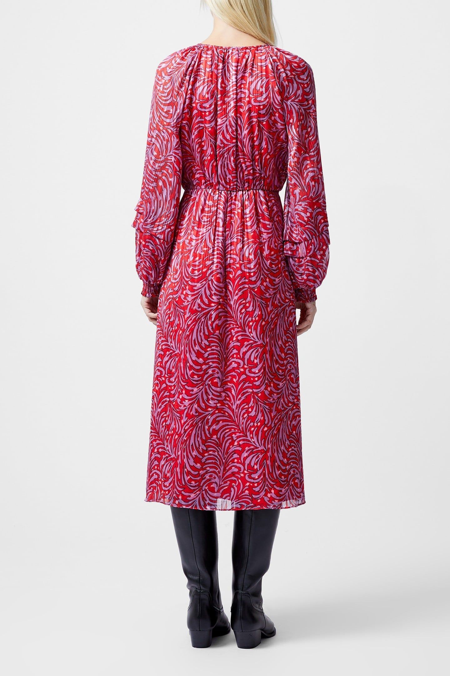 AMY CALISTA MIDI DRESS SCARLET RED MULTI 4