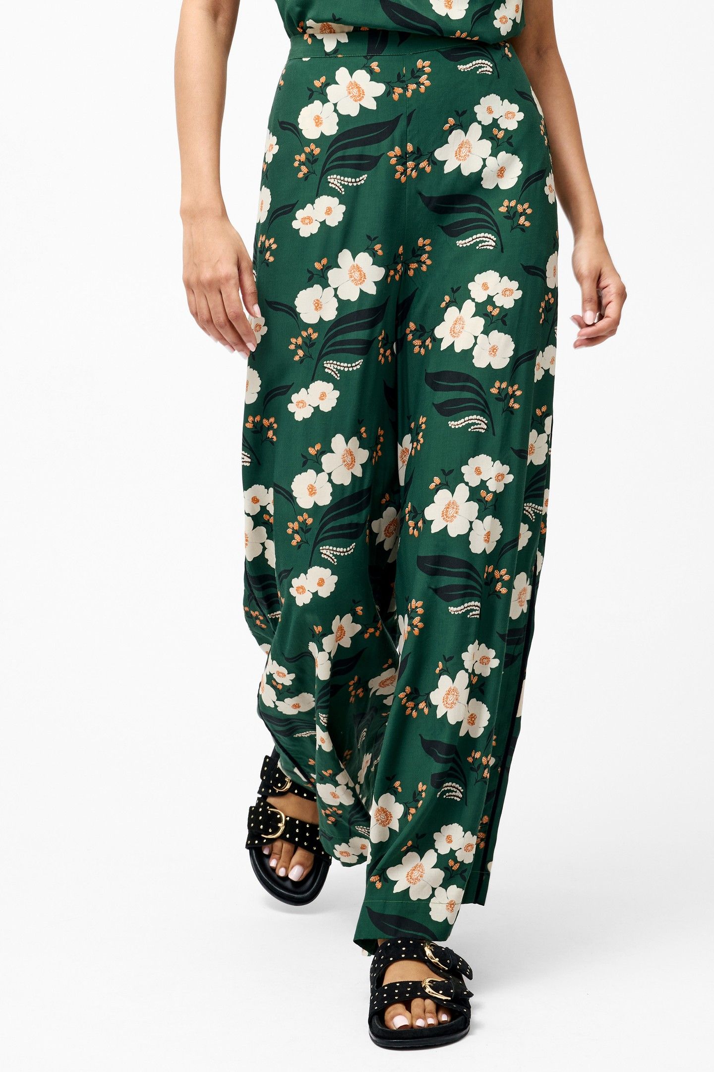 RHIAN PRINTED TROUSER JADE GREEN MULTI 2
