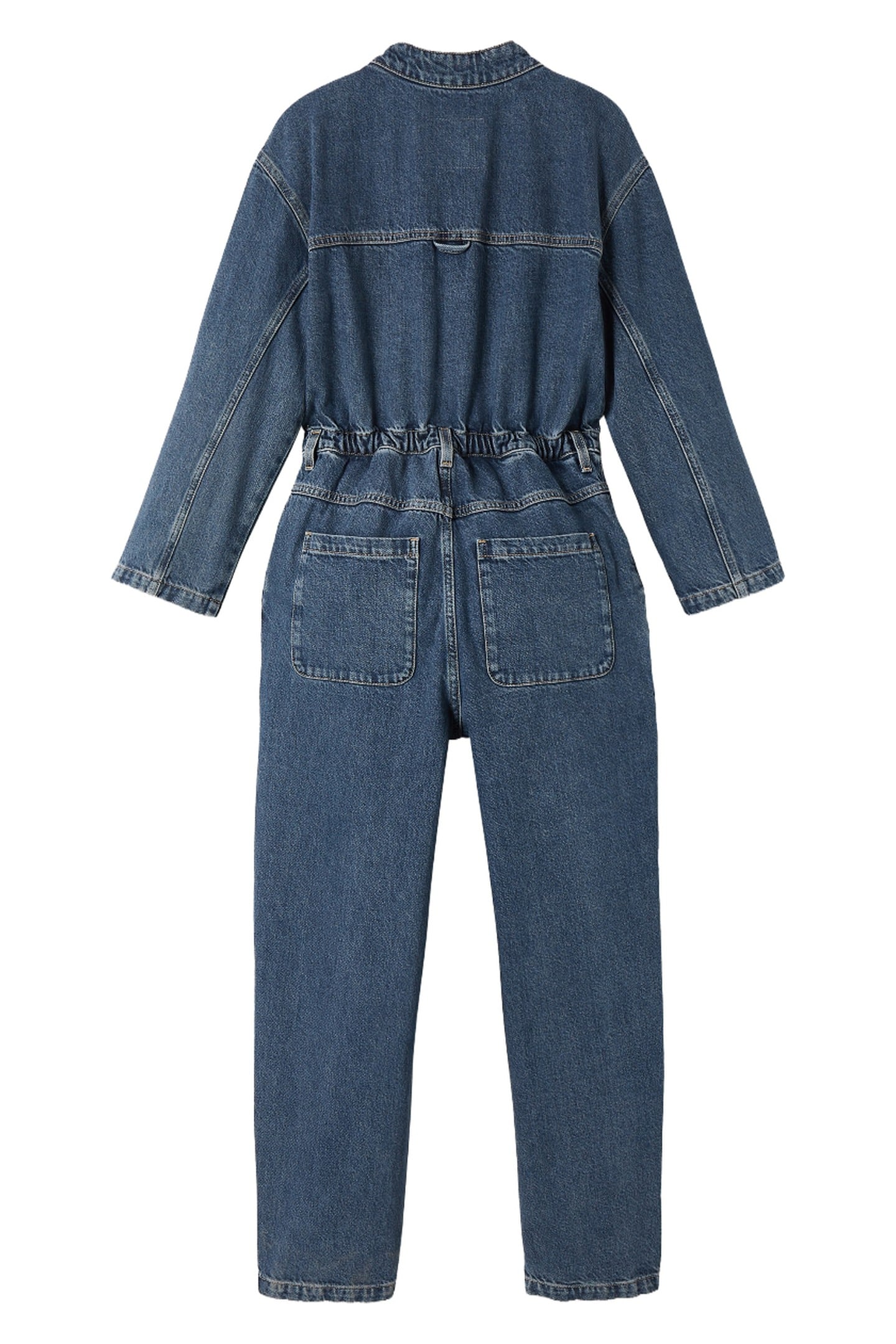 LONG-SLEEVED JUMPSUIT WITH BUTTON-DOWN COLLAR BLUE STONE 2