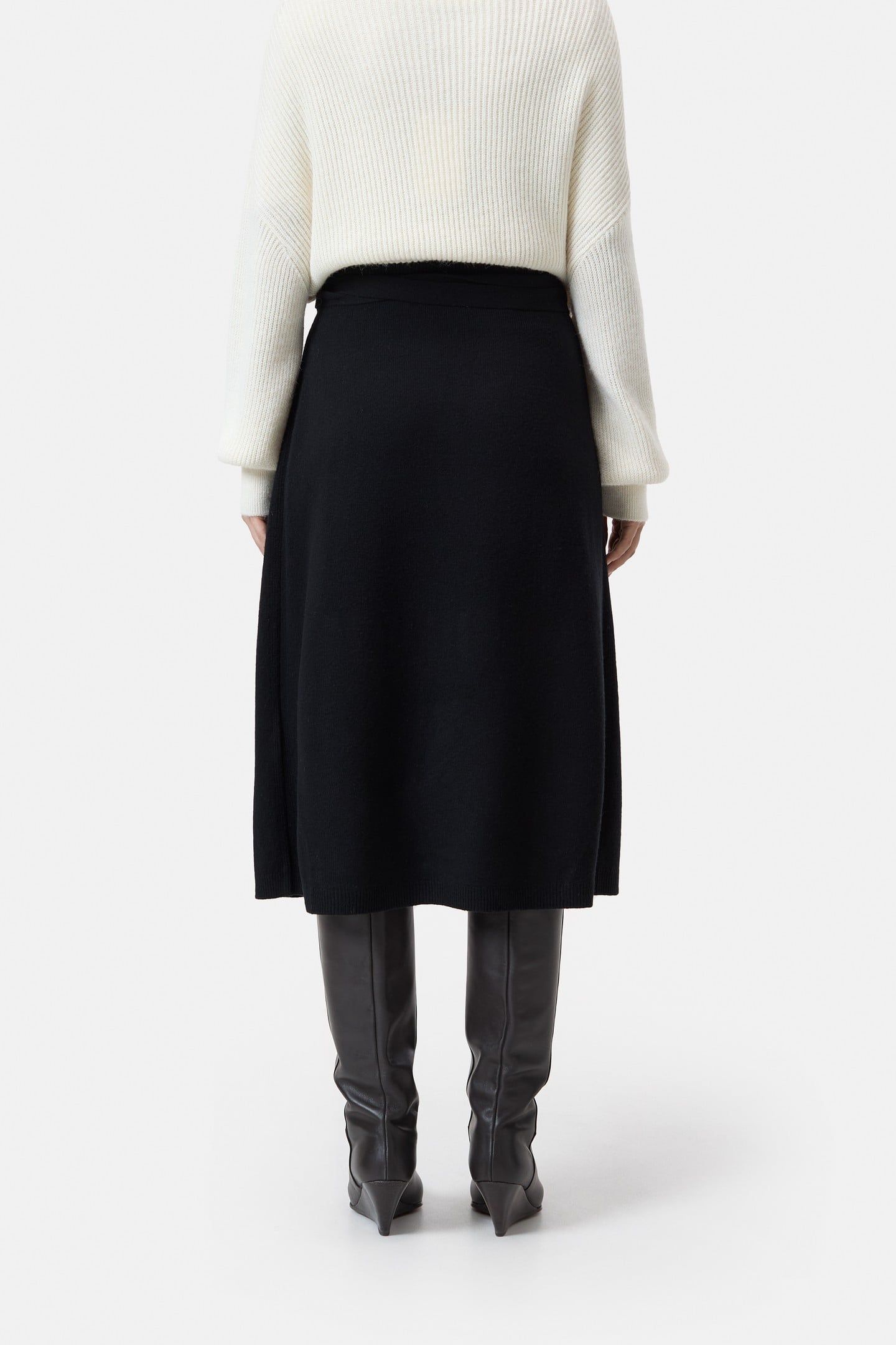 WOOL WRAP SKIRT BLACK 2