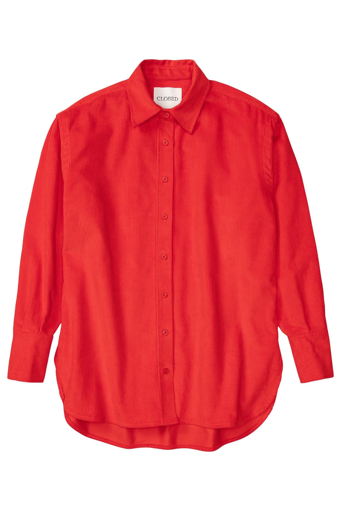 CLASSY LONG CUFF BLOUSE SHIRT HIBISCUS RED 3