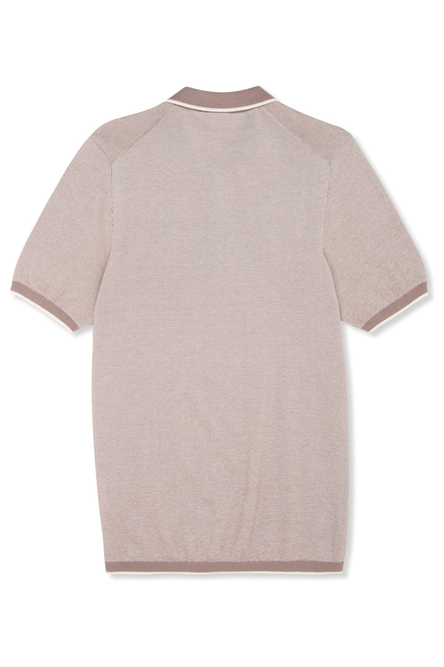 LUCINO REGULAR KNIT POLO SHIRT TAUPE GRAY MELANGE 4