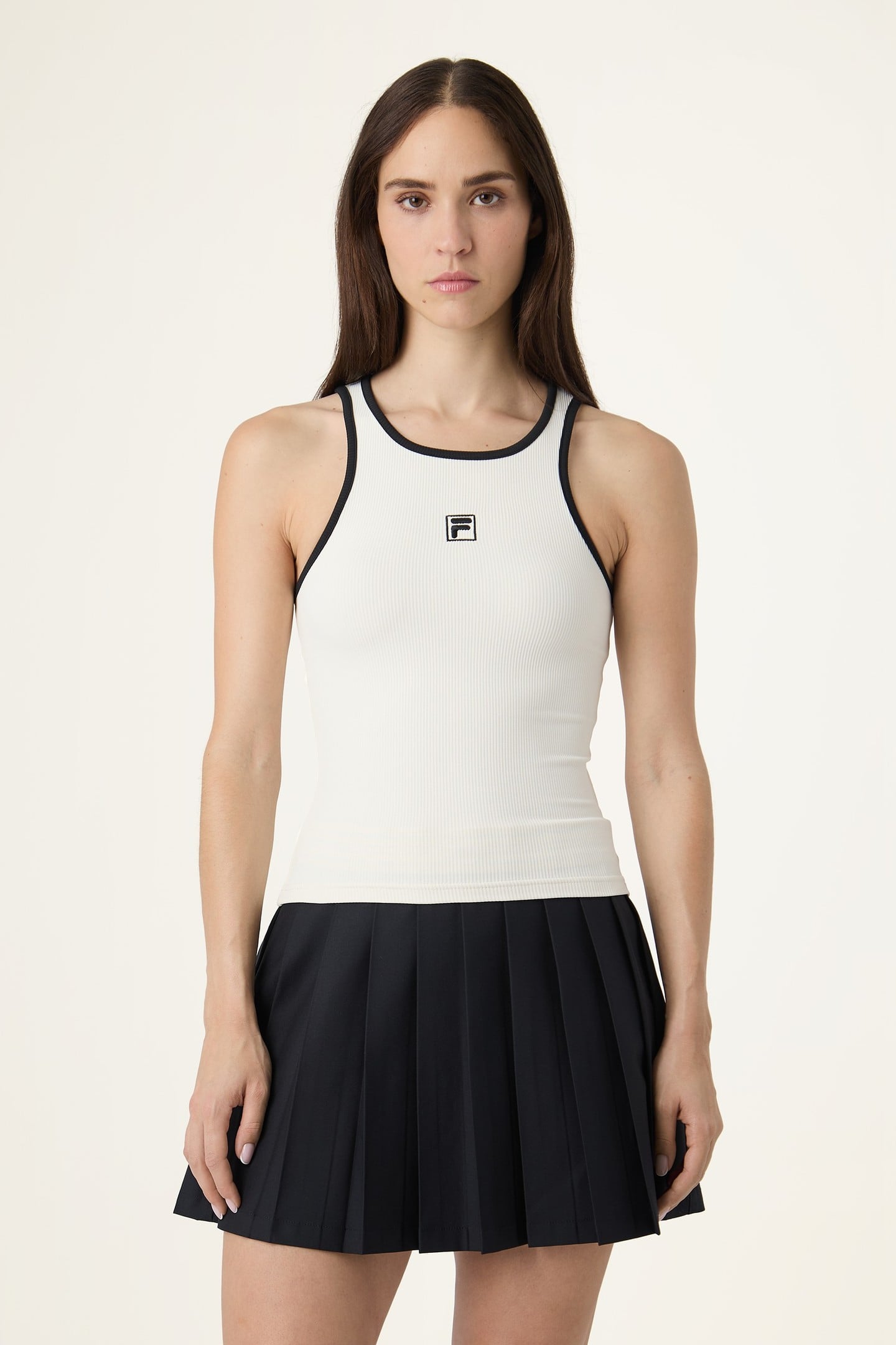 BELLAGIO TIGHT RIBBED RACER TANK EGRET 1