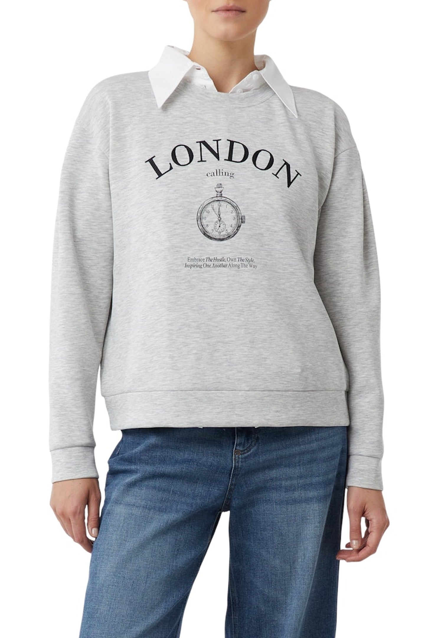 COMMA SWEATSHIRTS LIGHT GREY 1