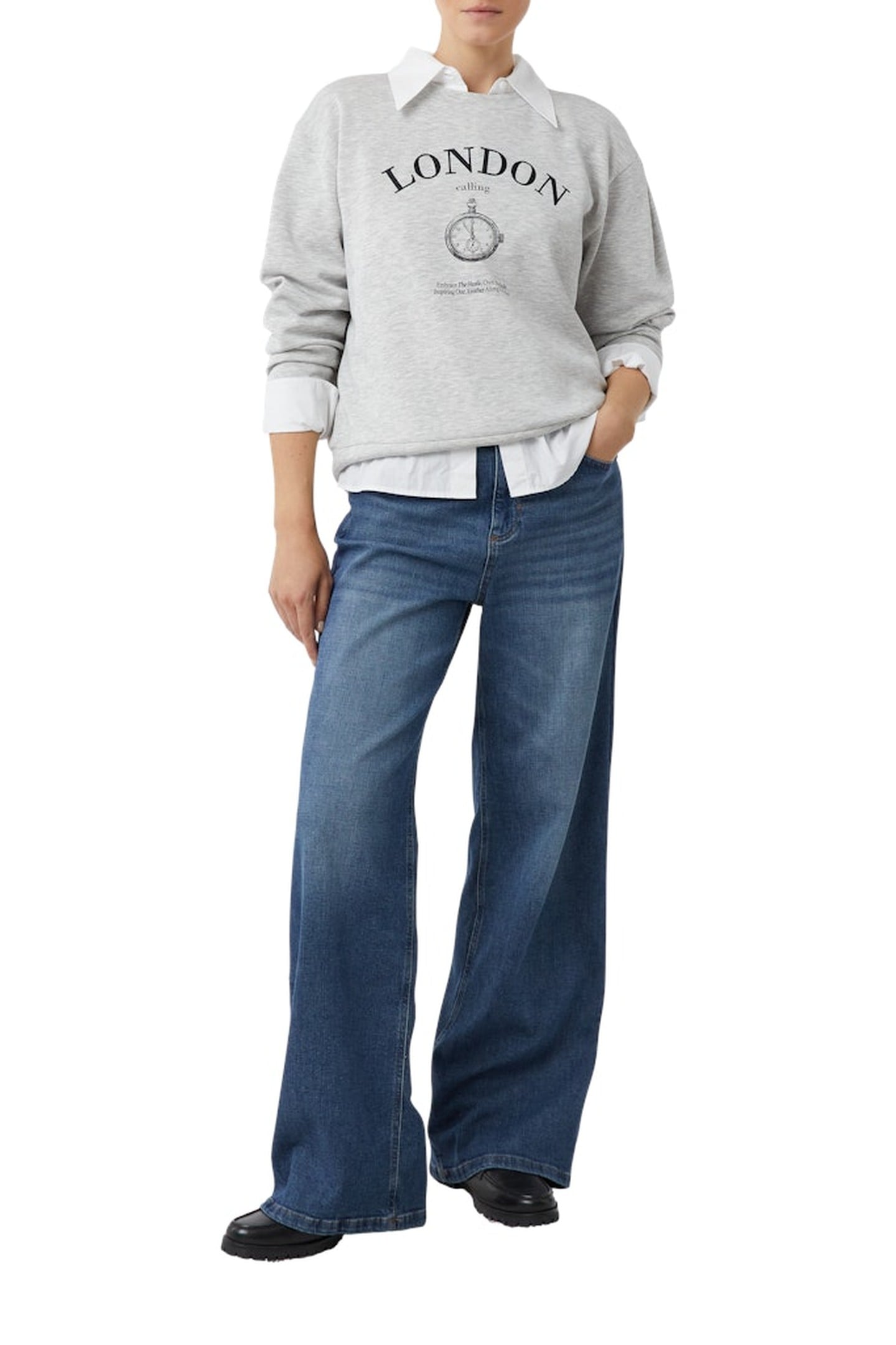 COMMA SWEATSHIRTS LIGHT GREY 2
