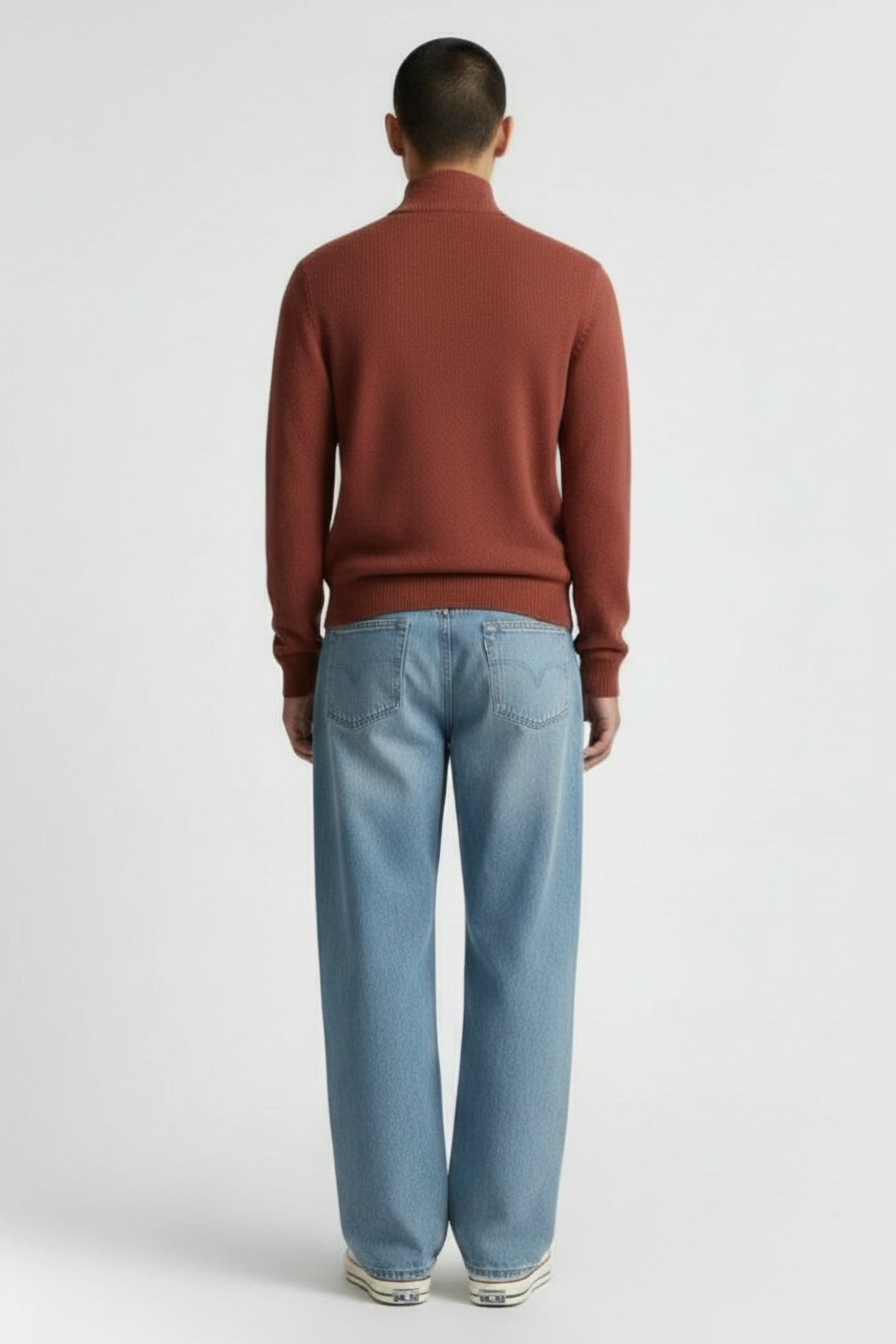 NEWPORT ZIP NECK KNIT MID RED 2
