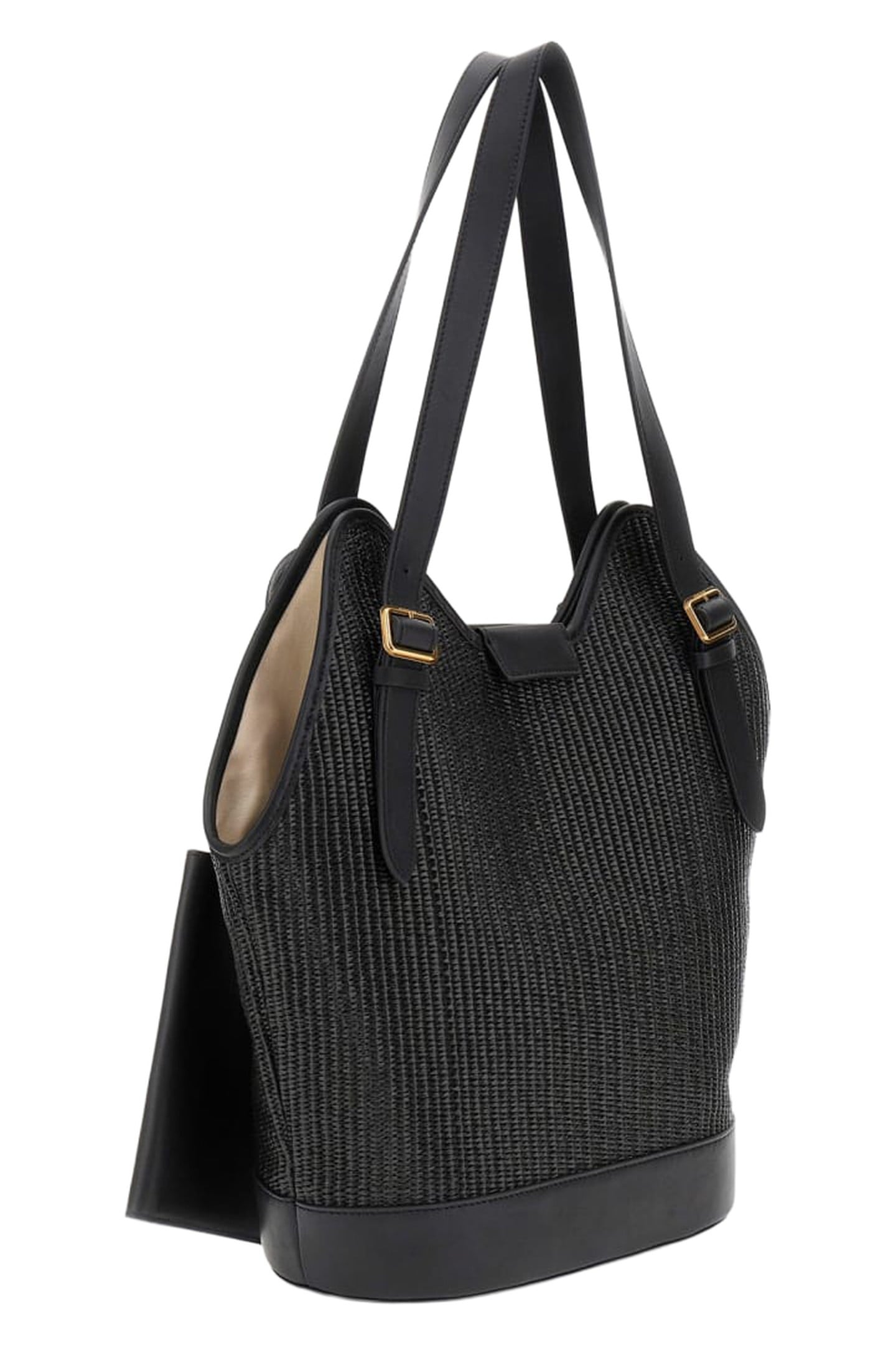 MARCIANO BY GUESS RAFFIA HOBO JET BLACK 2
