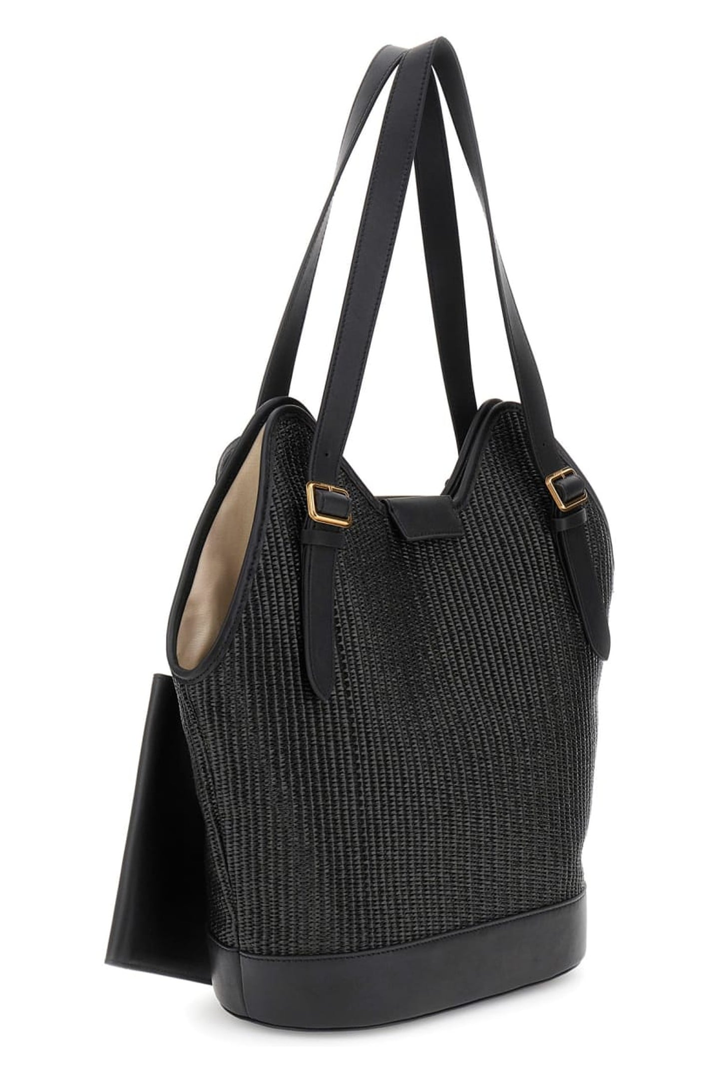 MARCIANO BY GUESS RAFFIA HOBO JET BLACK 4