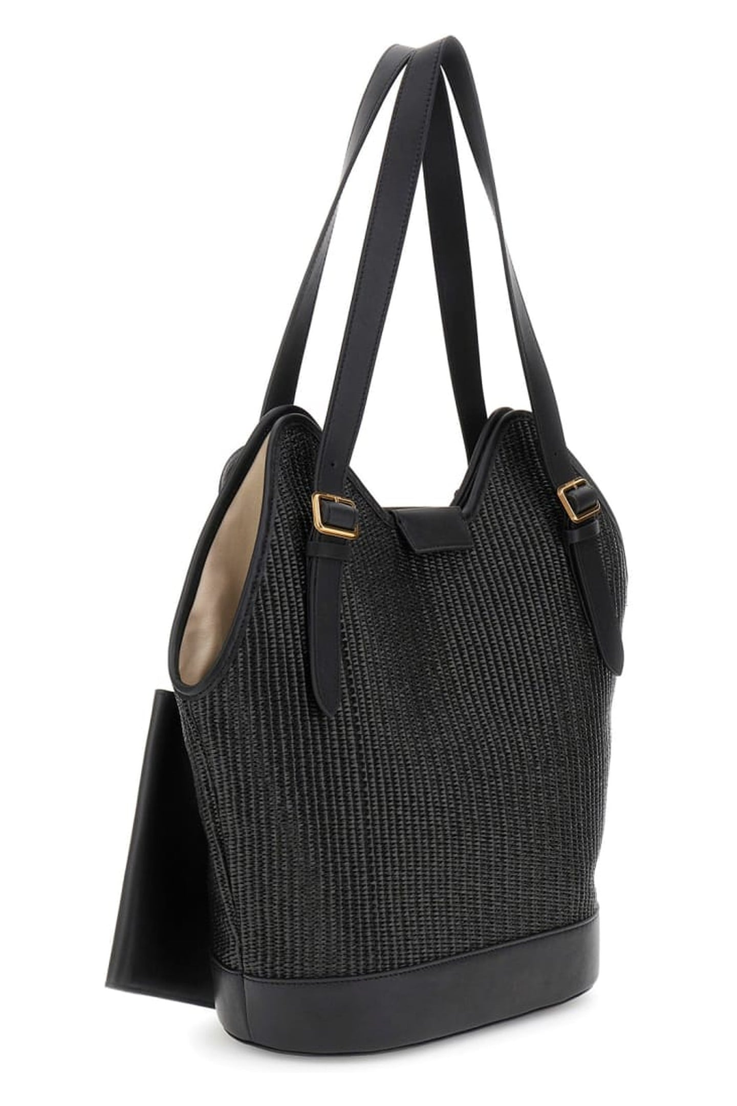 MARCIANO BY GUESS RAFFIA HOBO JET BLACK 5