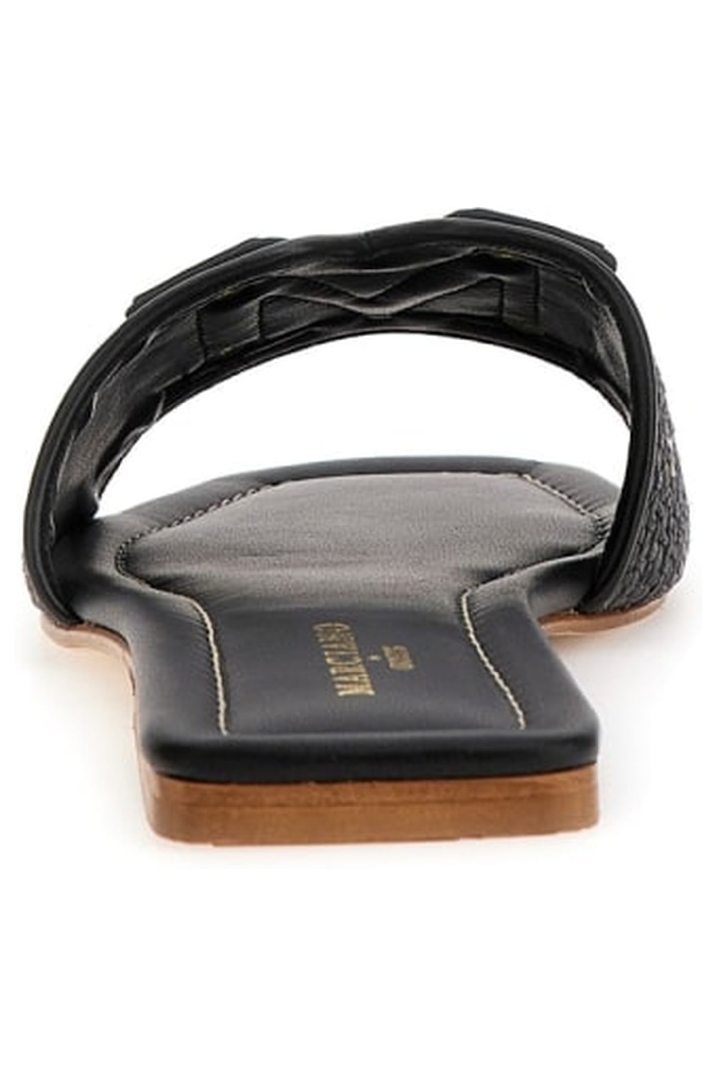 MARCIANO BY GUESS RAMADA RAFIA SLIDE JET BLACK 5