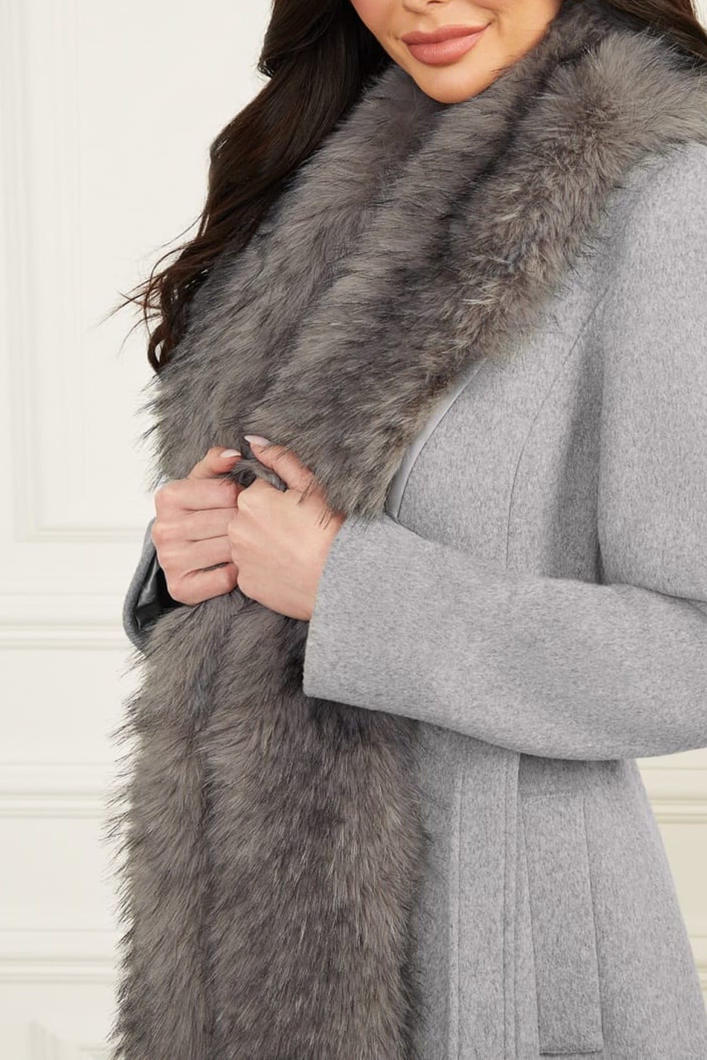 MARCIANO BY GUESS VALERIE COAT HEATHER MEDIUM GREY 8
