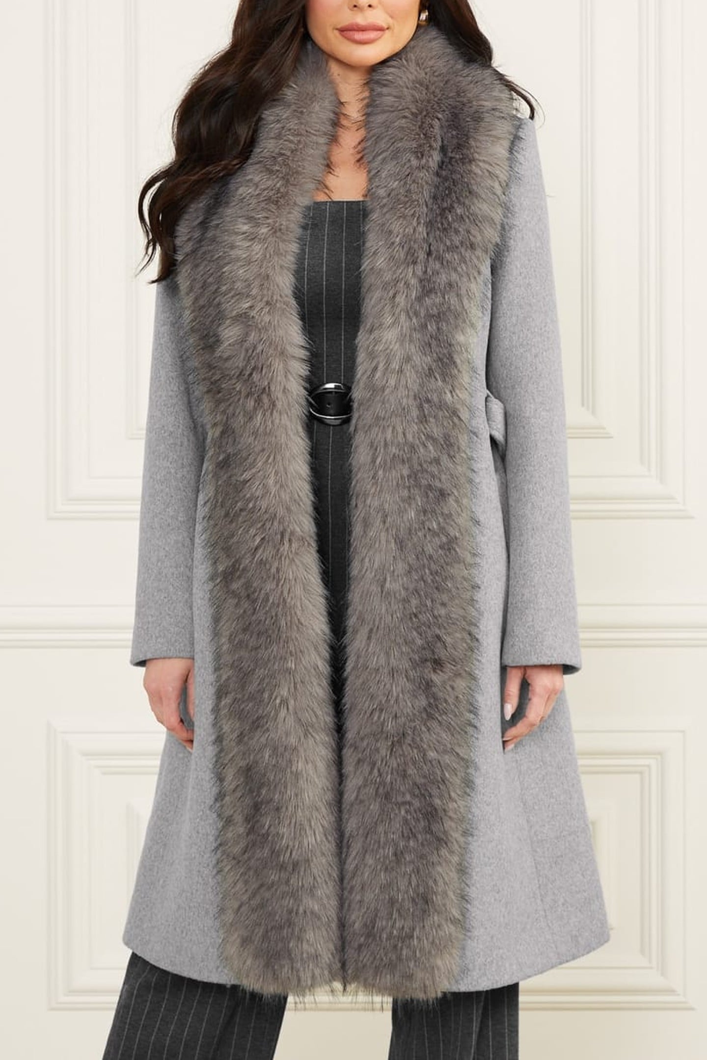 MARCIANO BY GUESS VALERIE COAT HEATHER MEDIUM GREY 3