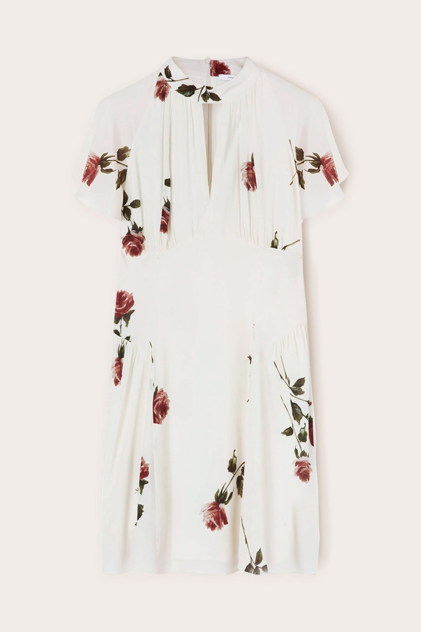 FLORAL PATTERN MINI DRESS WHITE 4