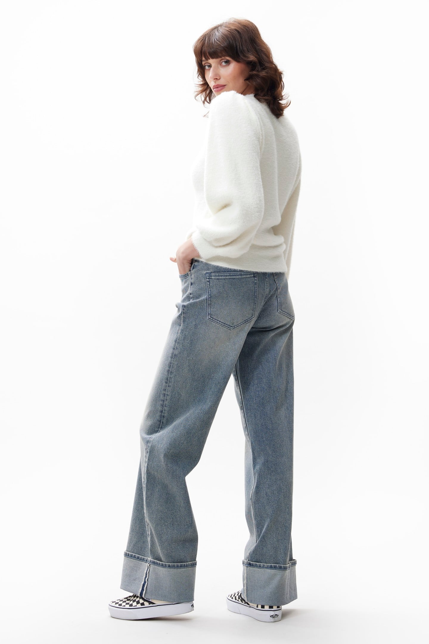 FUZZY PUFF SLEEVE KNIT OFF WHITE 2