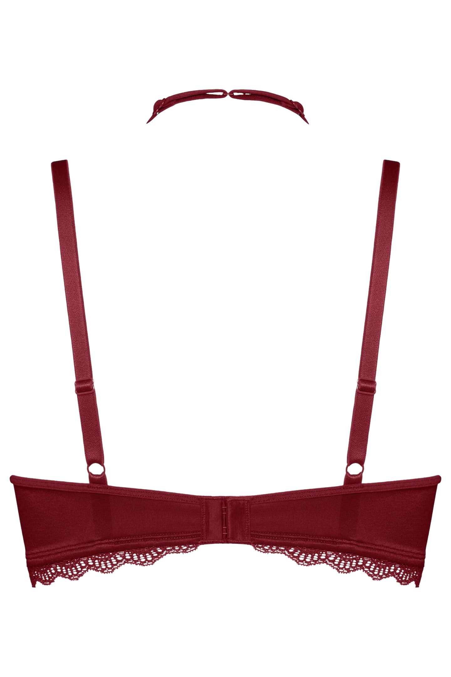 CARITA CABERNET RED AND LACE BALCONY BRA 3