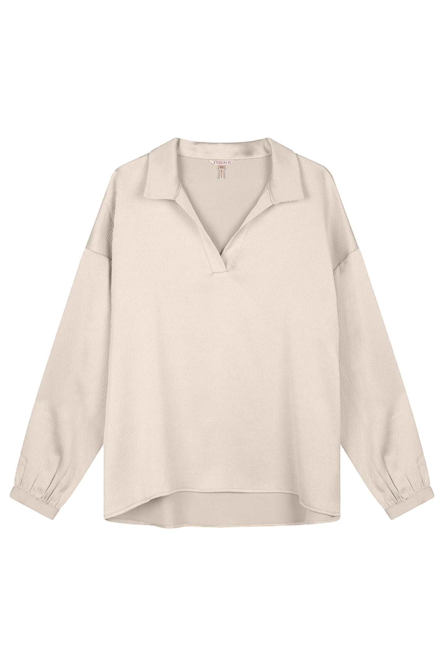 BLOUSE POLO STRUCTURE SATIN OFF WHITE 1