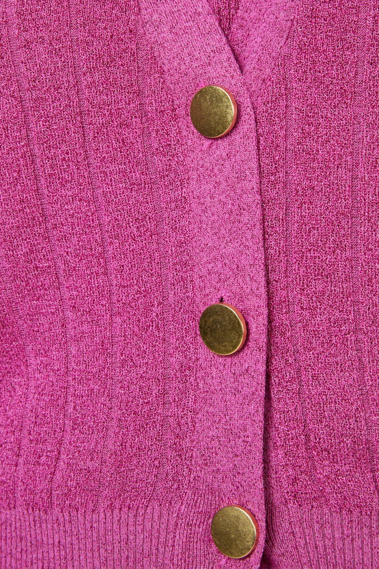 CARDIGAN PUFF SLEEVE RIB LUREX PINK 8