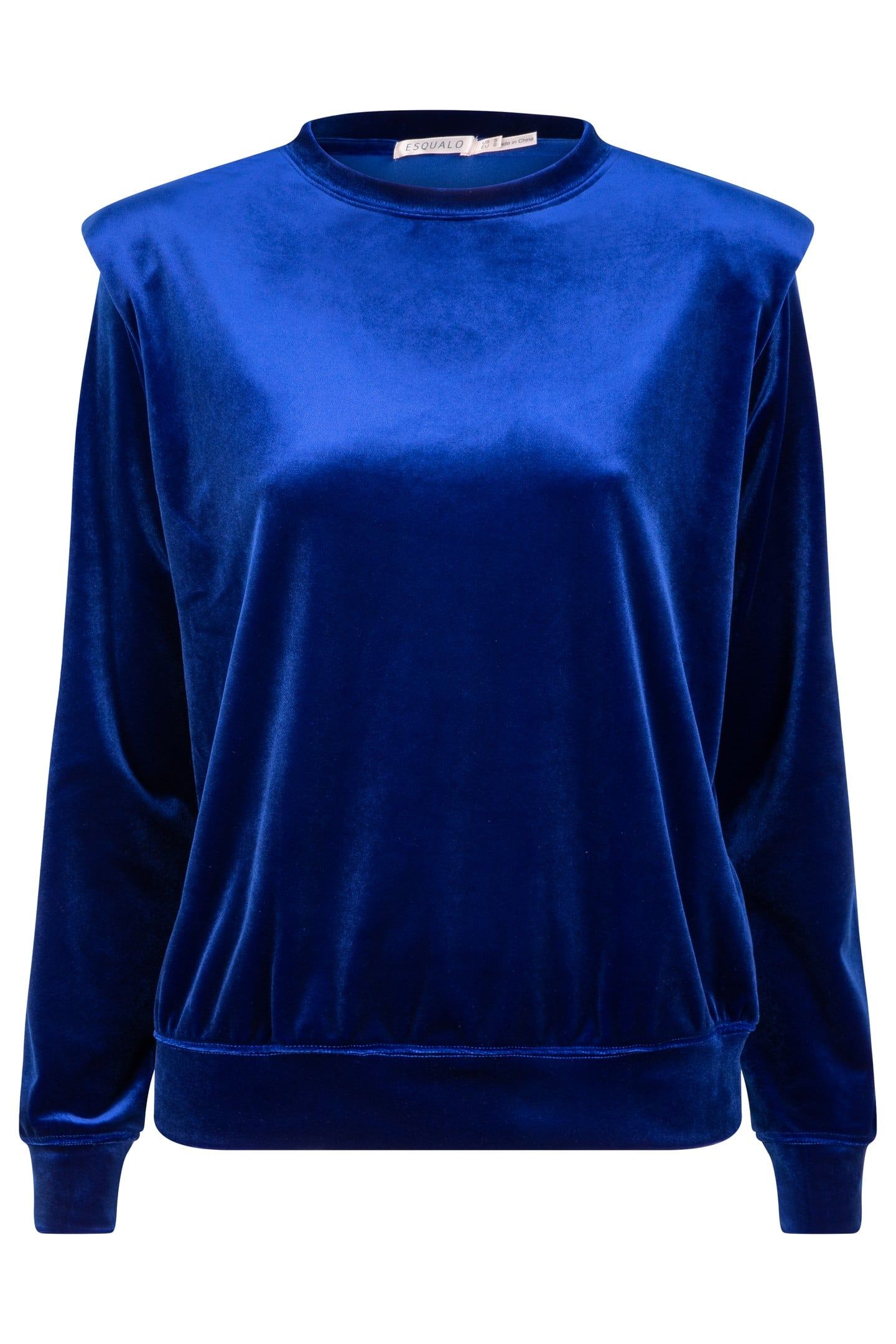 SWEATER SHOULDER DETAILS VELOURS BLUE 6