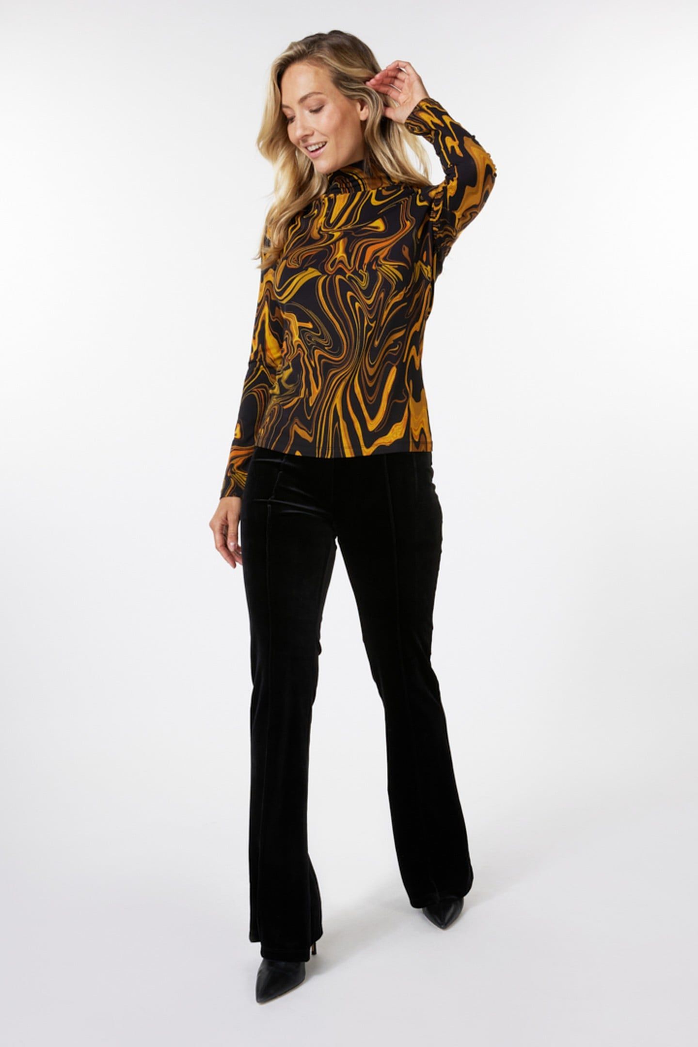 TROUSERS FLAIR VELOURS BLACK 2