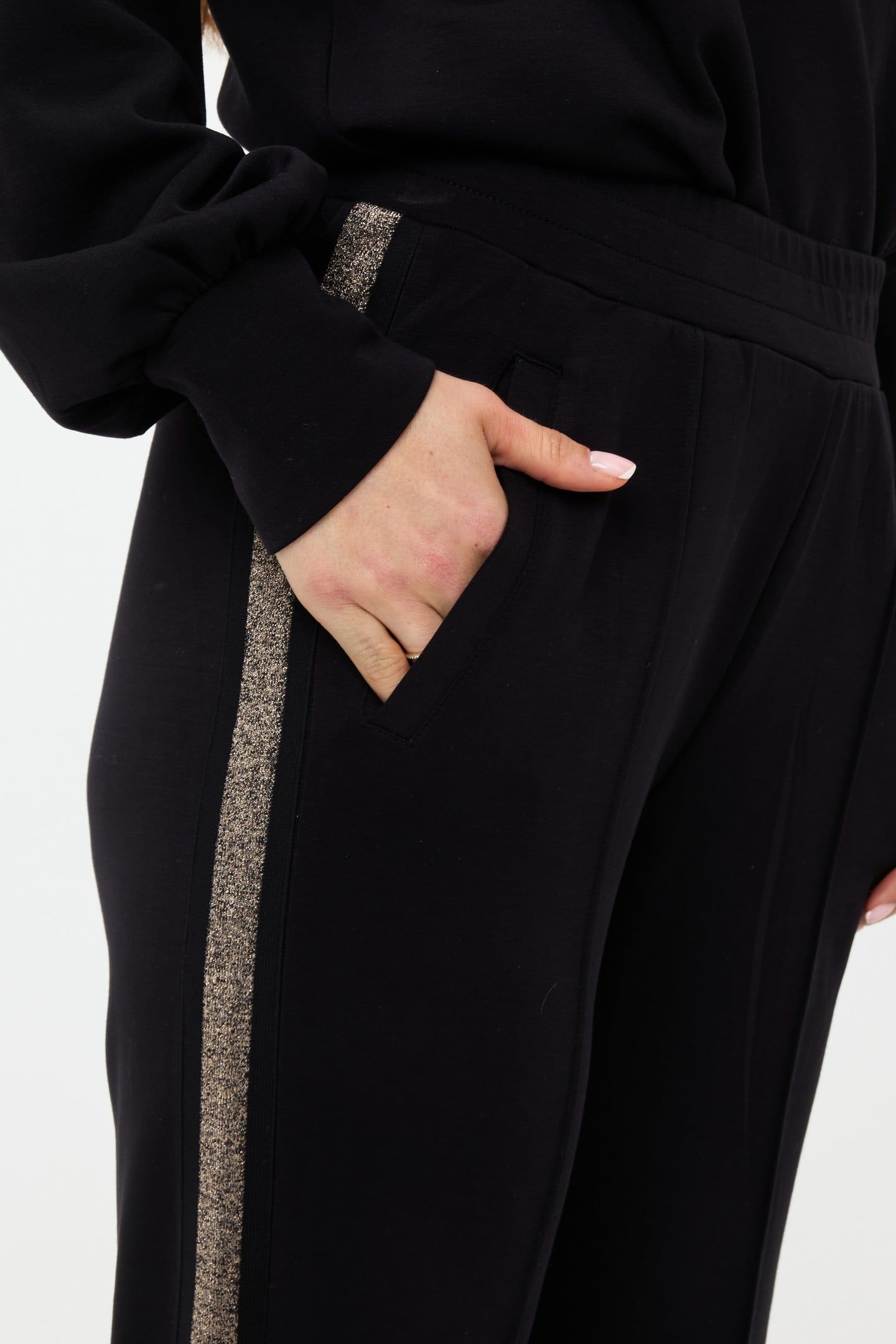 TROUSERS LUREX TAPE MODAL BLACK 8