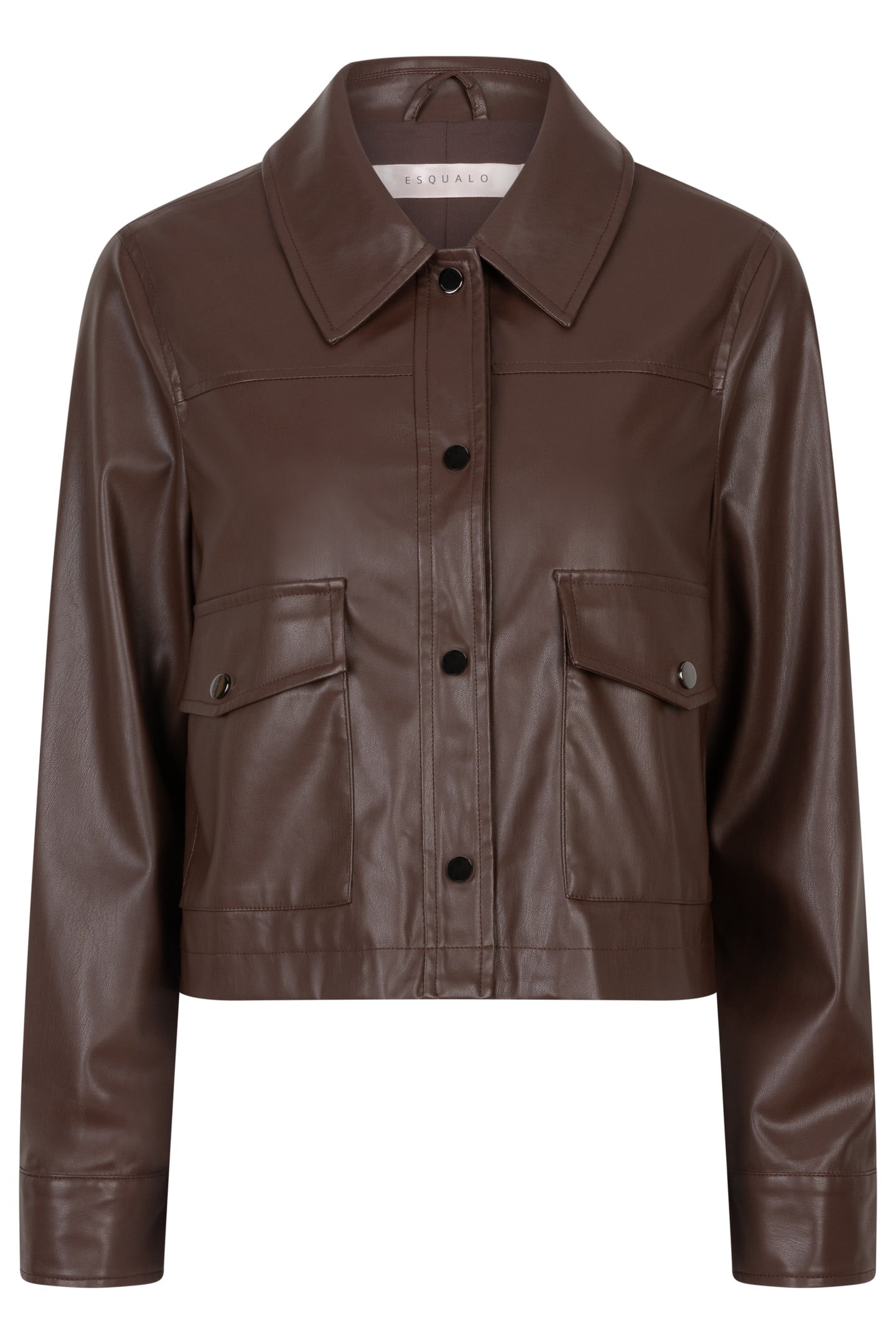 JACKET SHORT VEGAN LEATHER CHOCOLATE 5