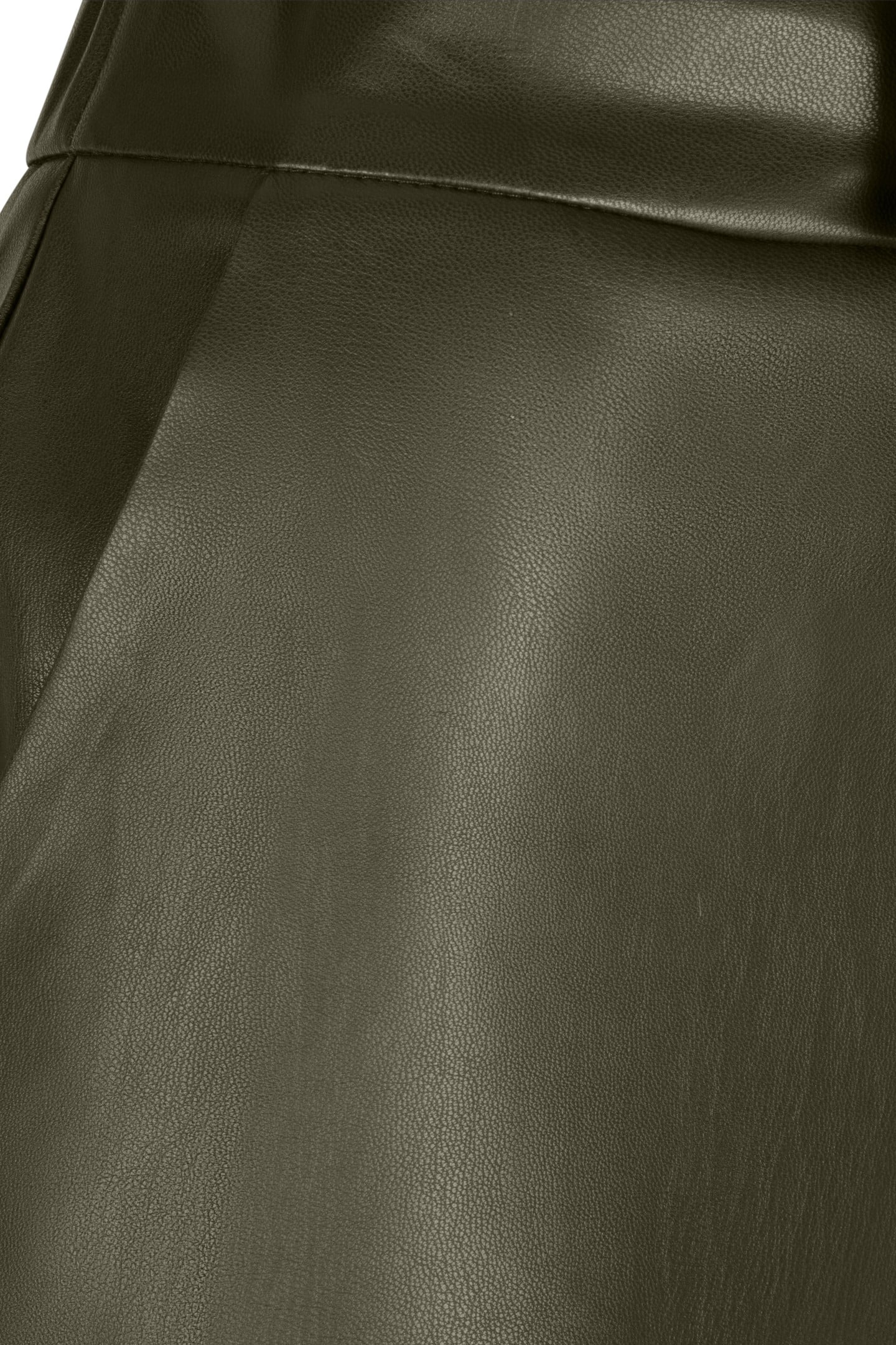 TROUSERS WIDE VEGAN LEATHER GREEN 3