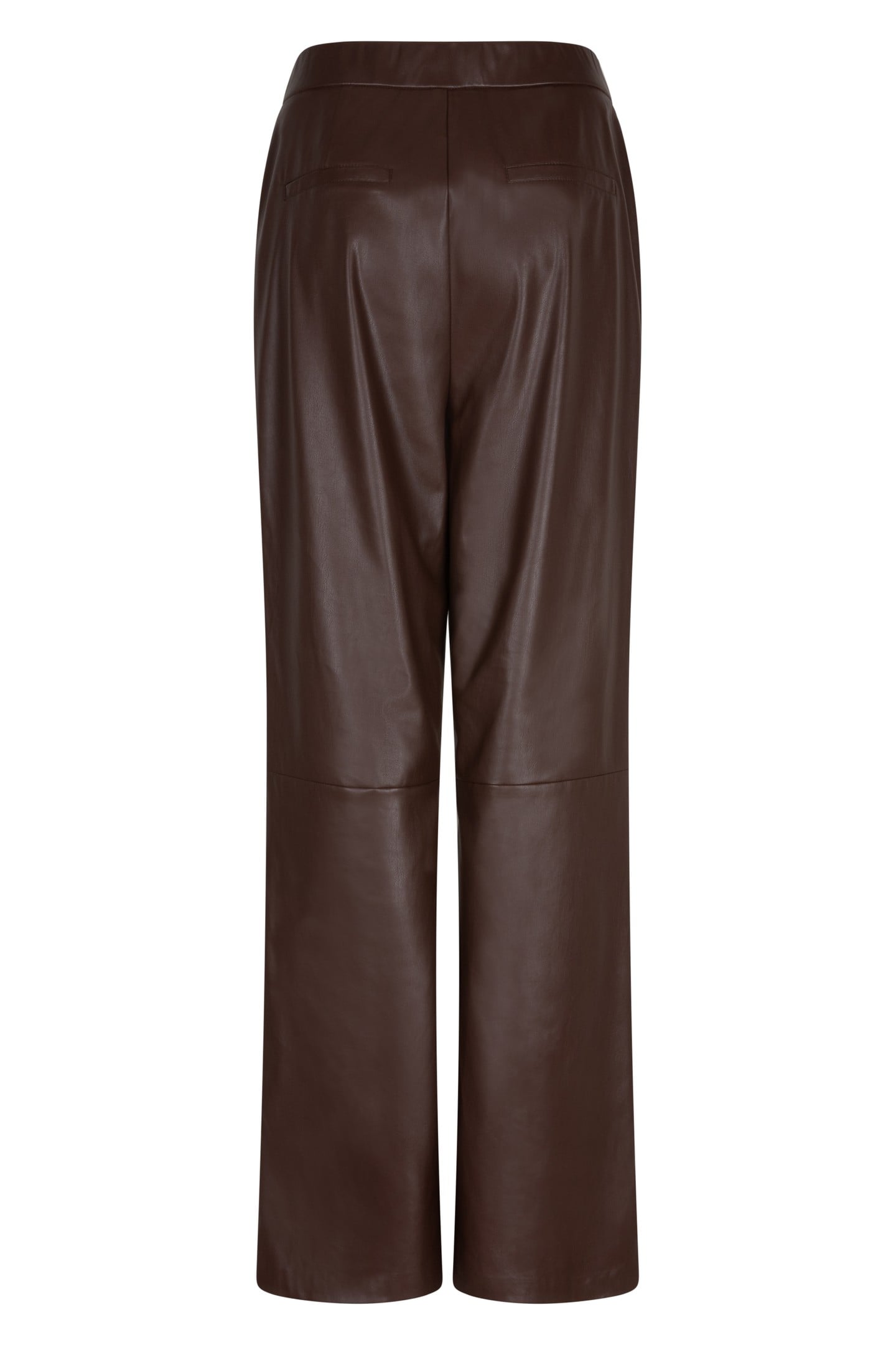 TROUSERS WIDE VEGAN LEATHER CHOCOLATE 6